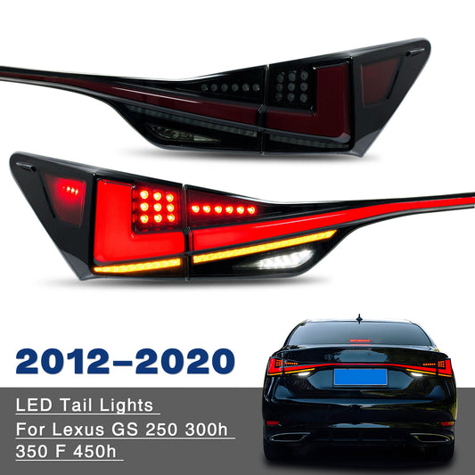 HCMOTIONZ LED Tail Lights For Lexus GS 250 300h 350 F450h 2012-2020