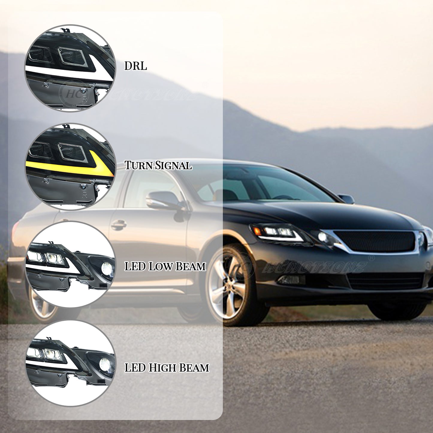 HCMOTIONZ LED Headlights For Lexus Gs Gs300/350/430/460/450h 3th Gen 2006-2011