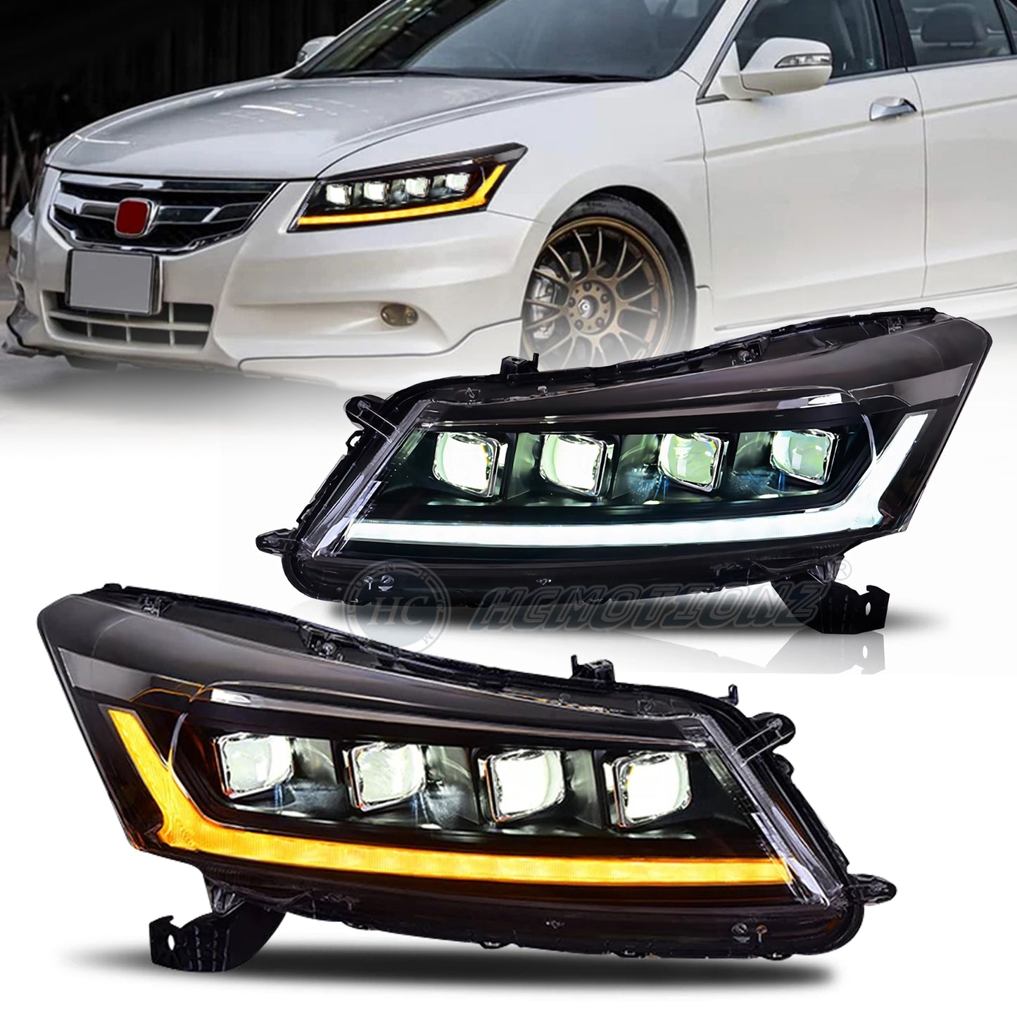 HCMOTIONZ For Honda Accord LED Headlights 2008-2012