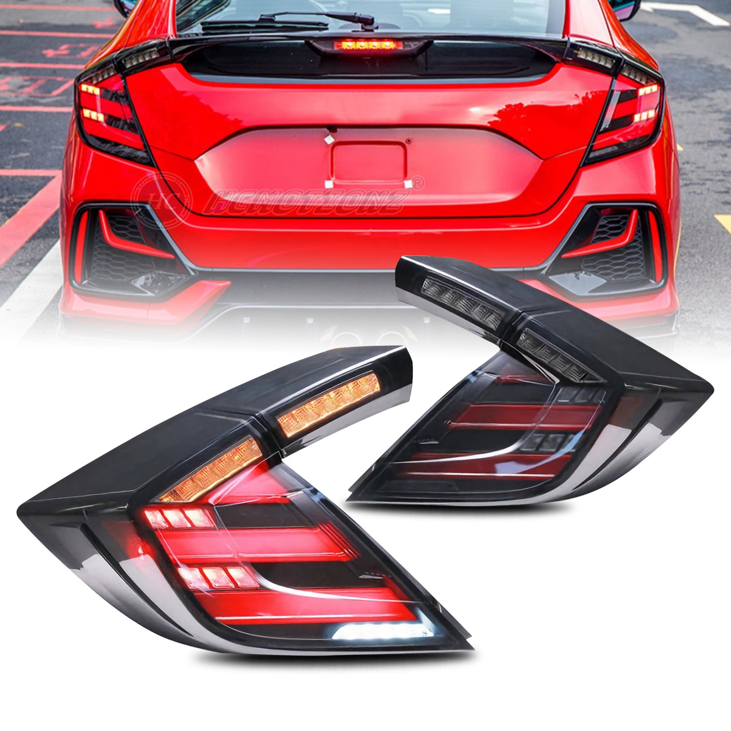 HCMOTIONZ LED Tail light for Honda Civic Hatchback 2017-2020