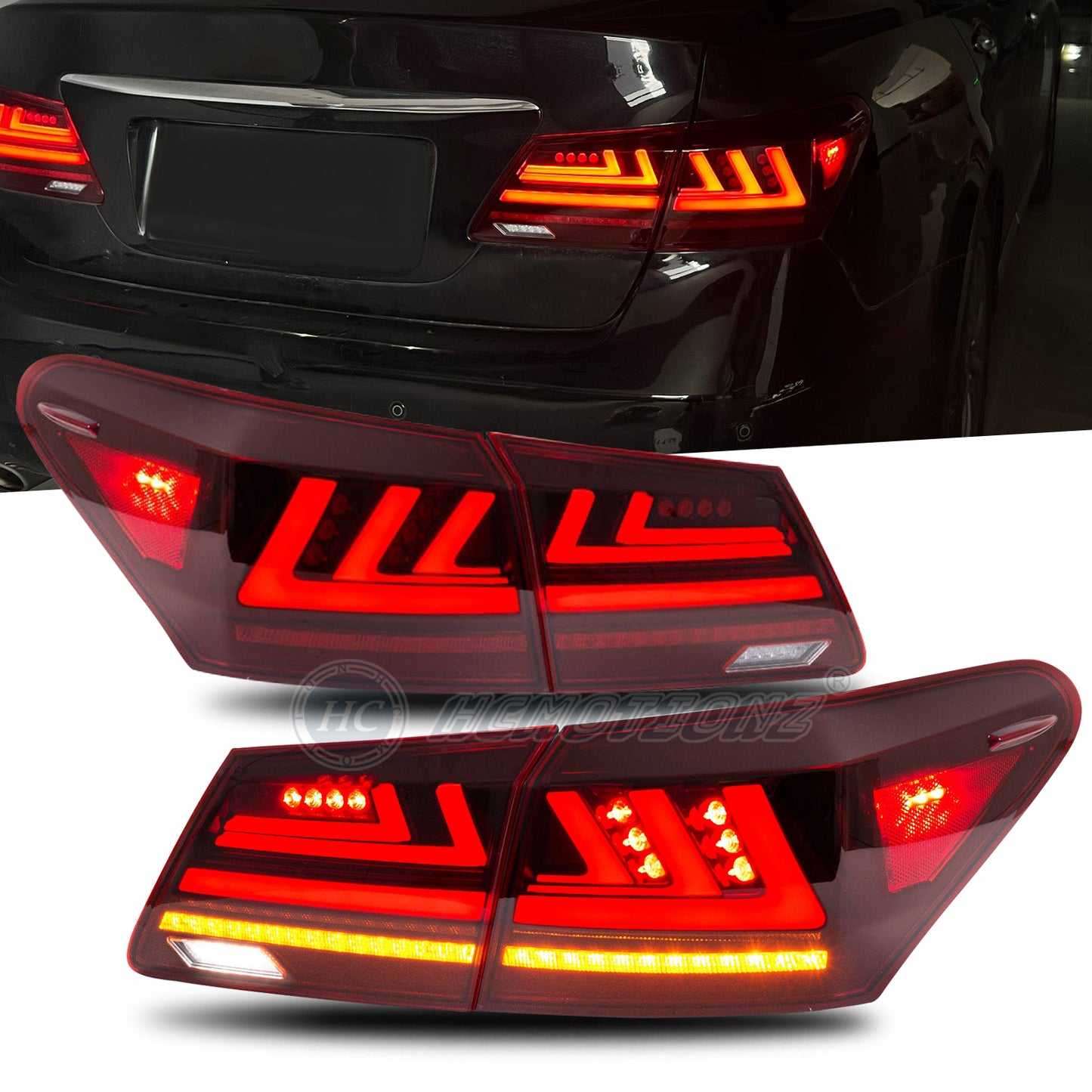 HCMOTION LED Tail Lights For 5th Gen Lexus ES 350 ES 240 2006-2012 Start UP Animation