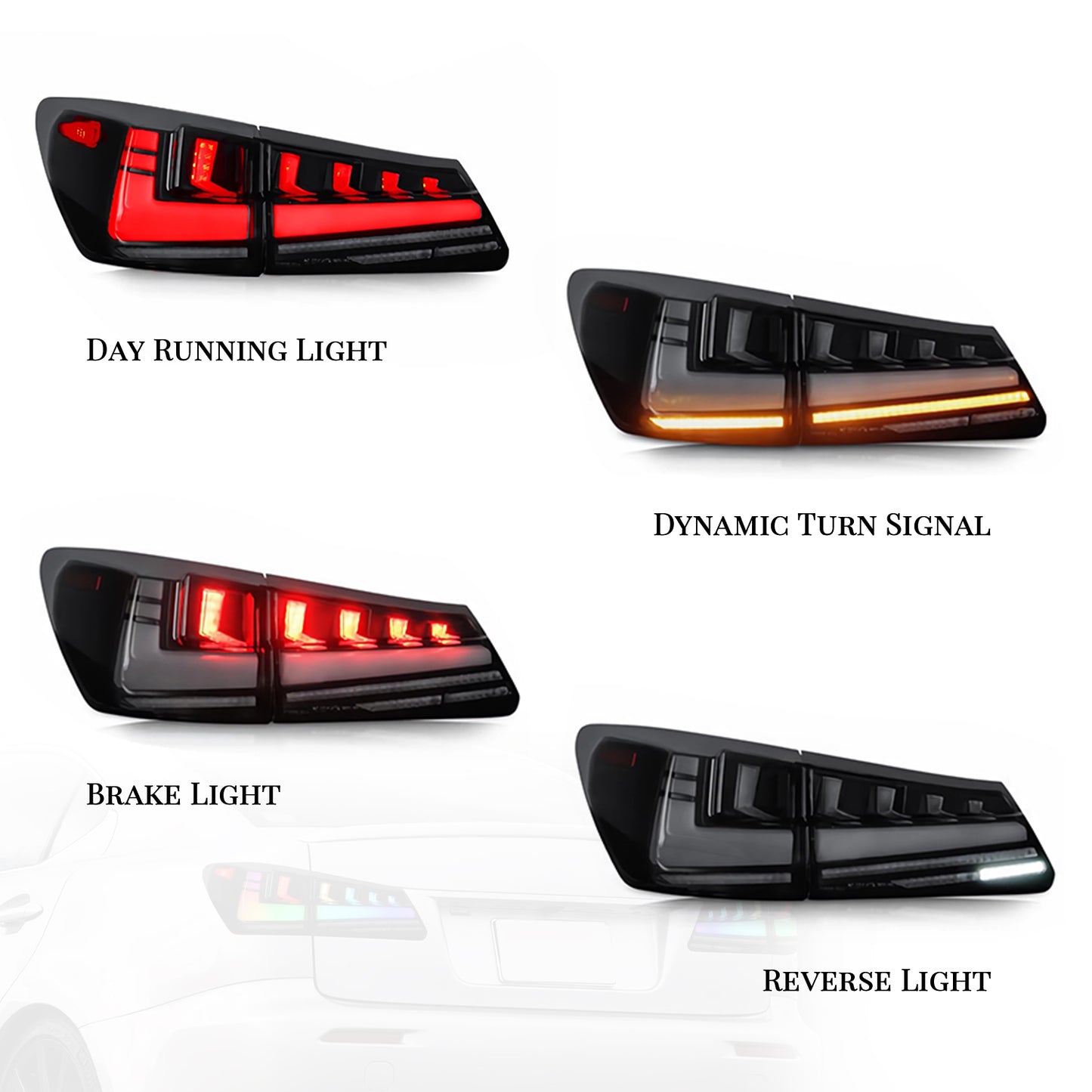 HCMOTION LED RGB Tail Light For Lexus IS250 IS350 ISF 2006-2013