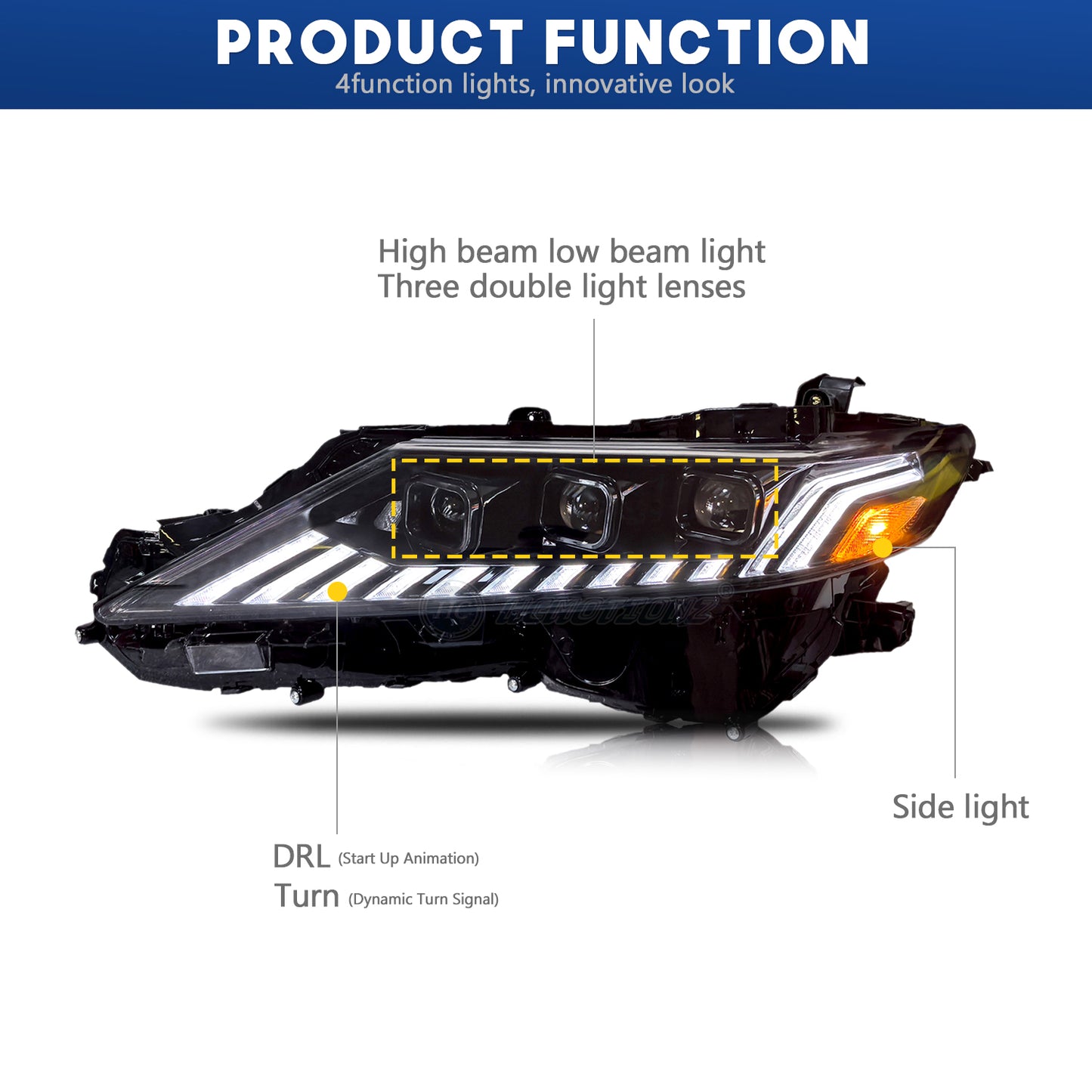 HCMOTION LED Headlights For Toyota Camry 2018-2021