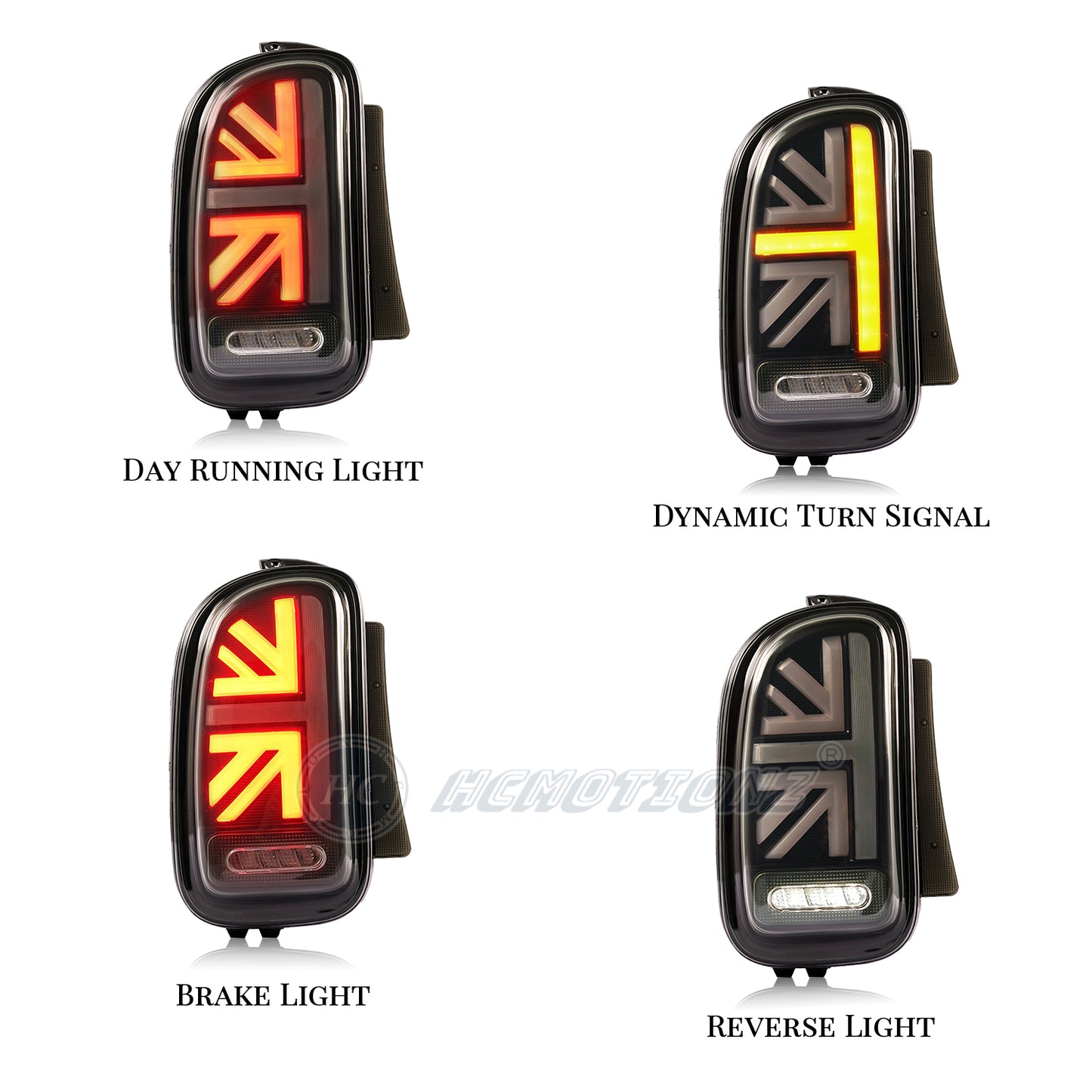 HCMOTION LED Tail Lights For BMW Mini R55 2007-2014 Sequential Turn Signal DRL Start up Animation Car Back Lamps