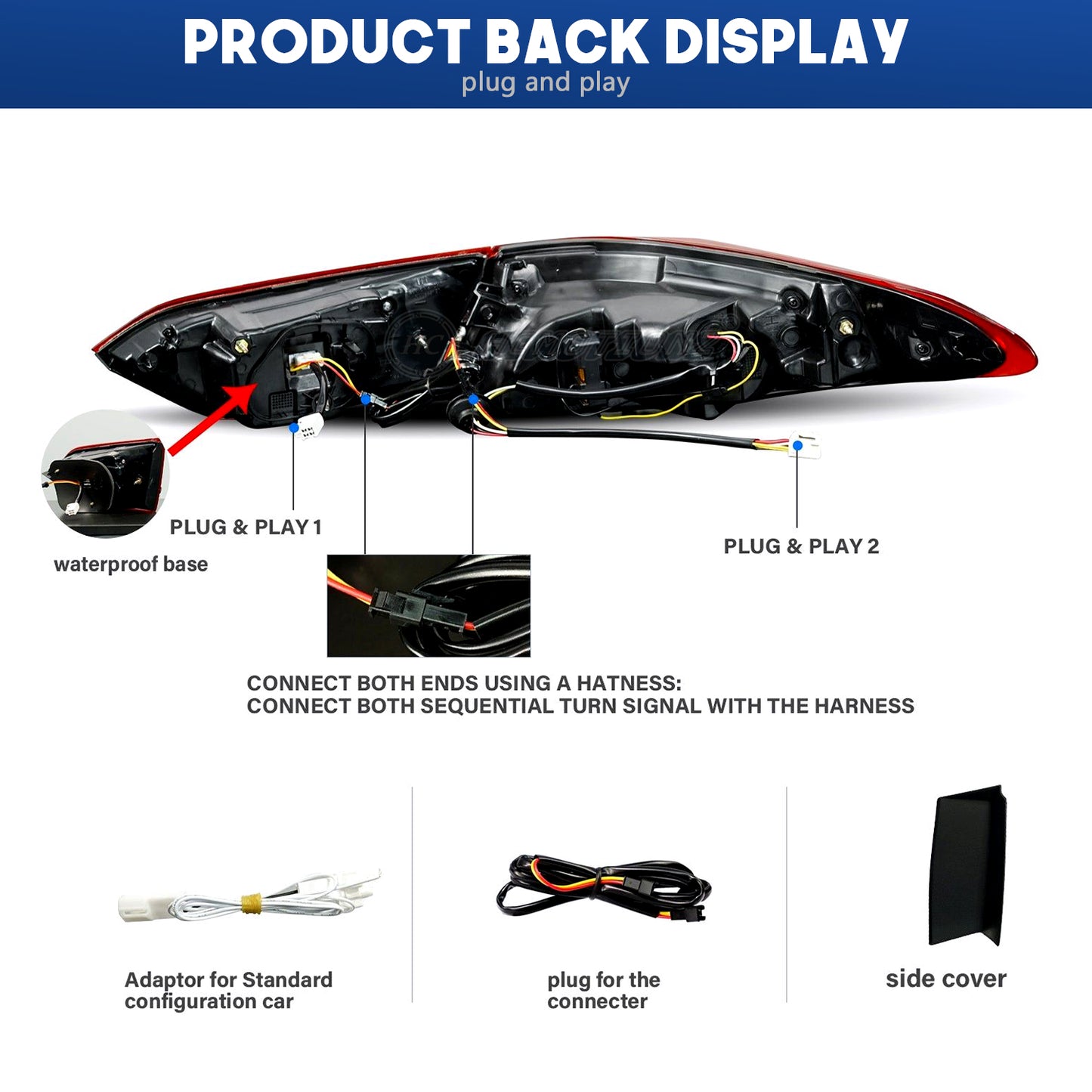 HCMOTION Taillights Fit/For Toyota Camry 2018-2024 With silver strip
