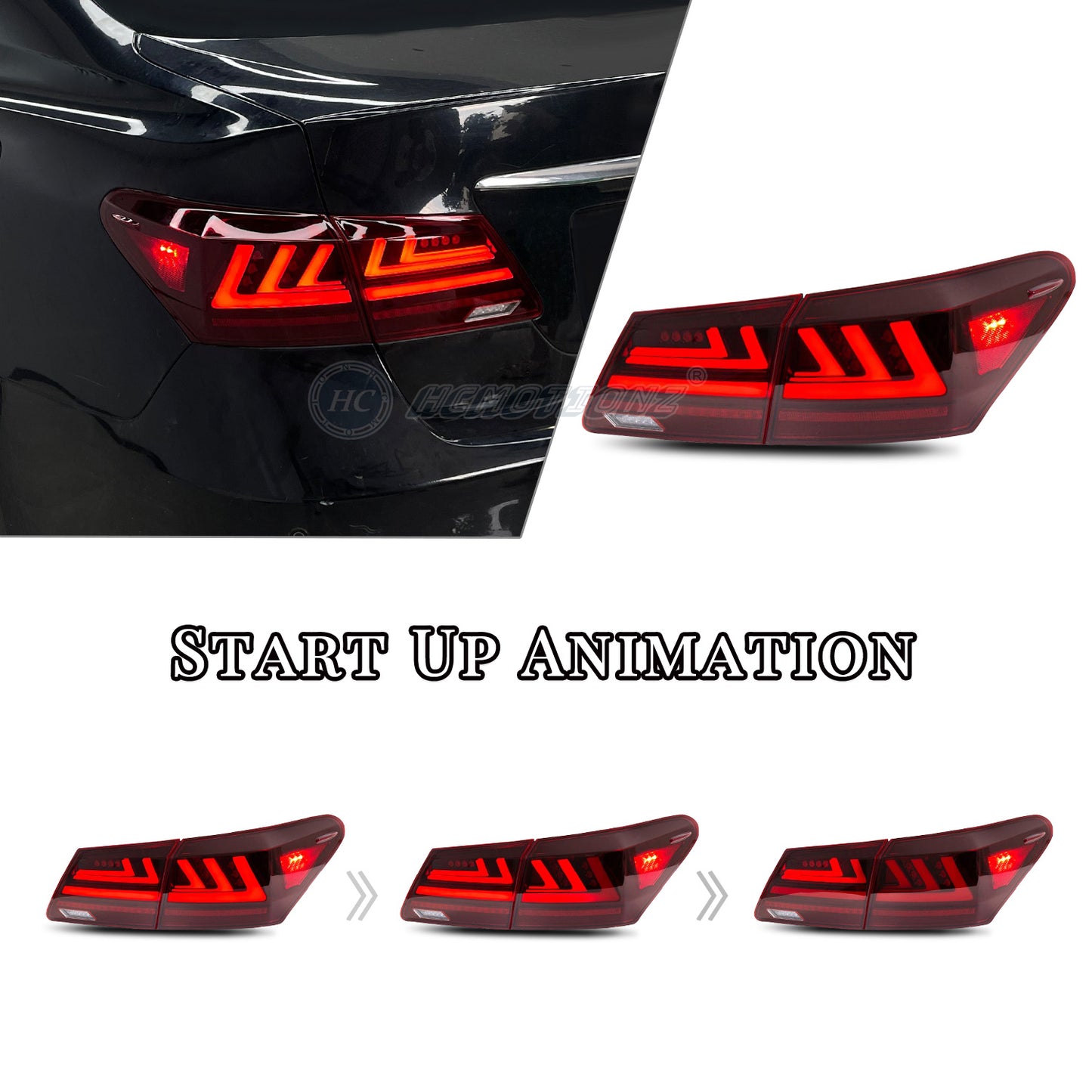 HCMOTION LED Tail Lights For 5th Gen Lexus ES 350 ES 240 2006-2012 Start UP Animation