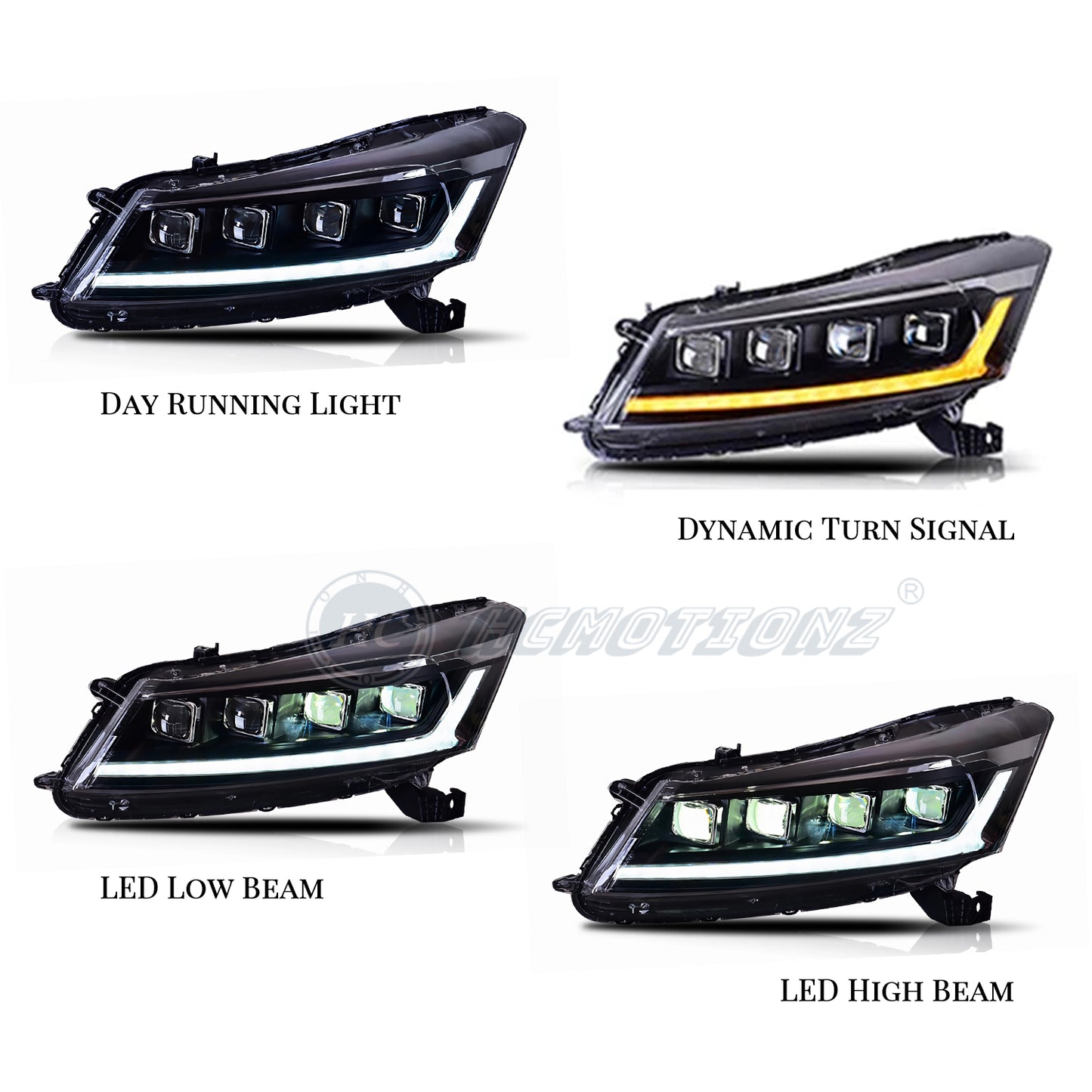 HCMOTIONZ For Honda Accord LED Headlights 2008-2012