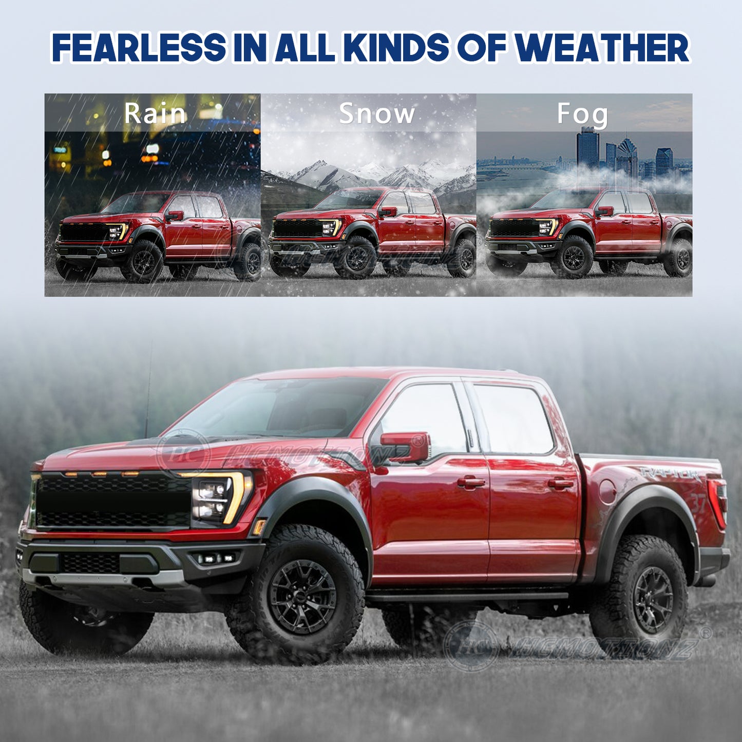 HCMOTIONZ LED Headlights For Ford F150 2021-2024 High Quality Car Accessories Trendy New Design Front Lamp
