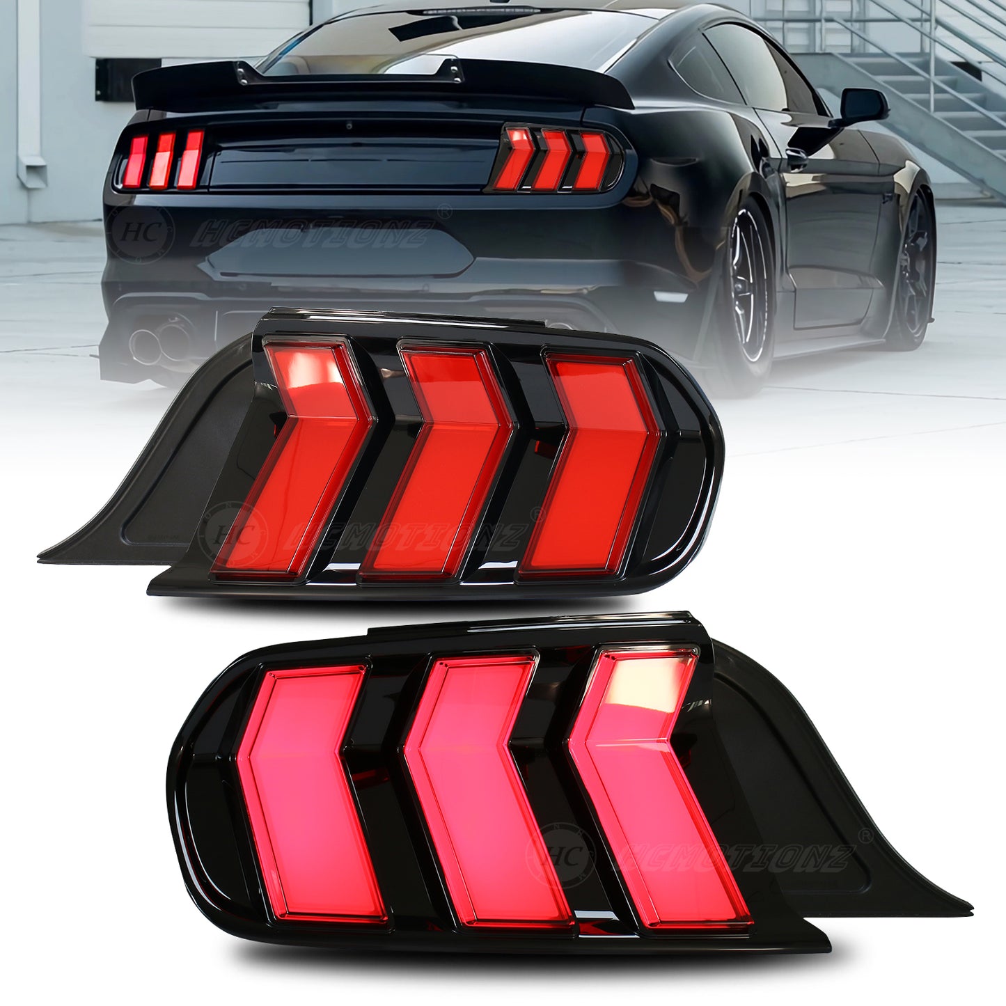 HCMOTIONZ LED Taillights for Ford Mustang 2015-2022 Rear Lamp