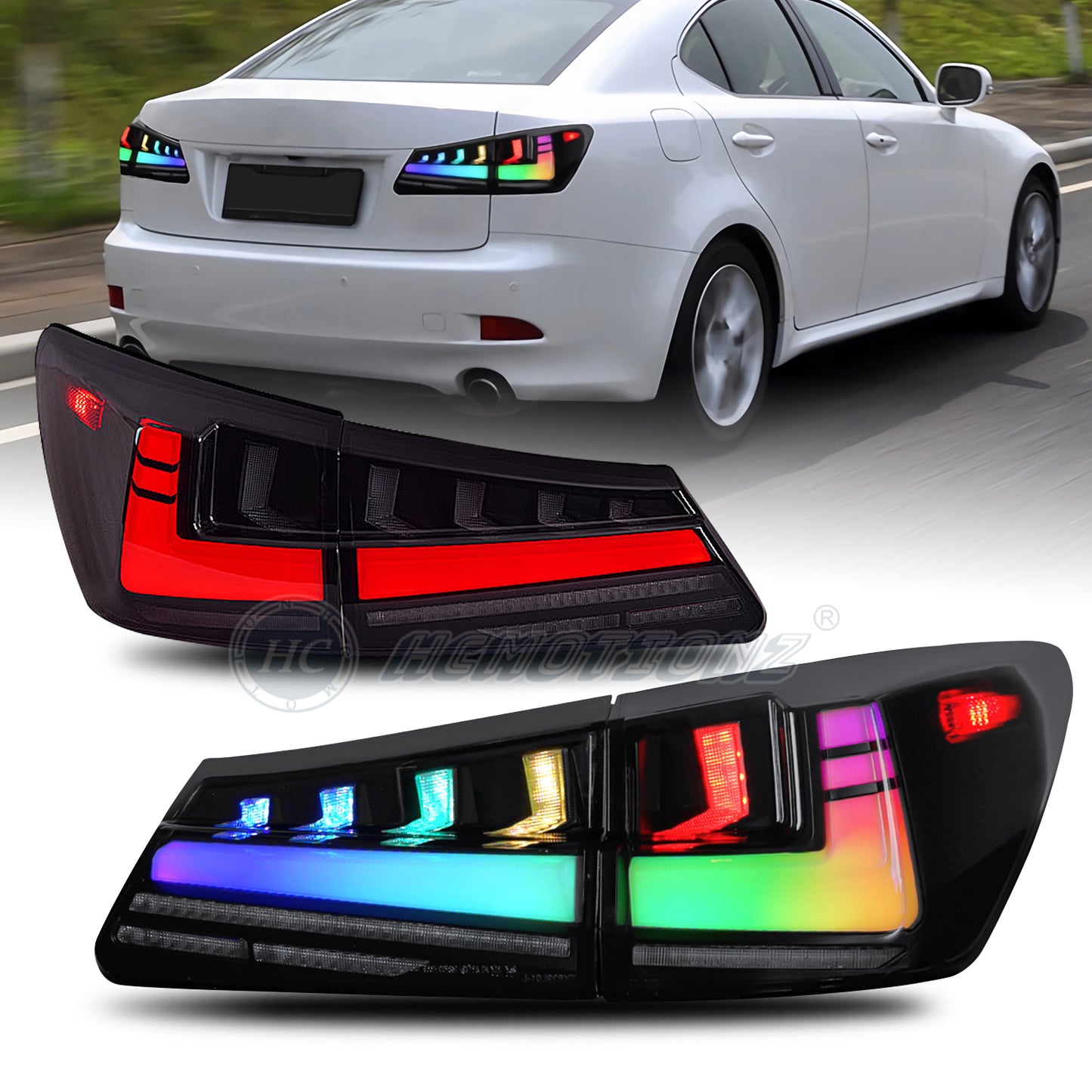 HCMOTION LED RGB Tail Light For Lexus IS250 IS350 ISF 2006-2013