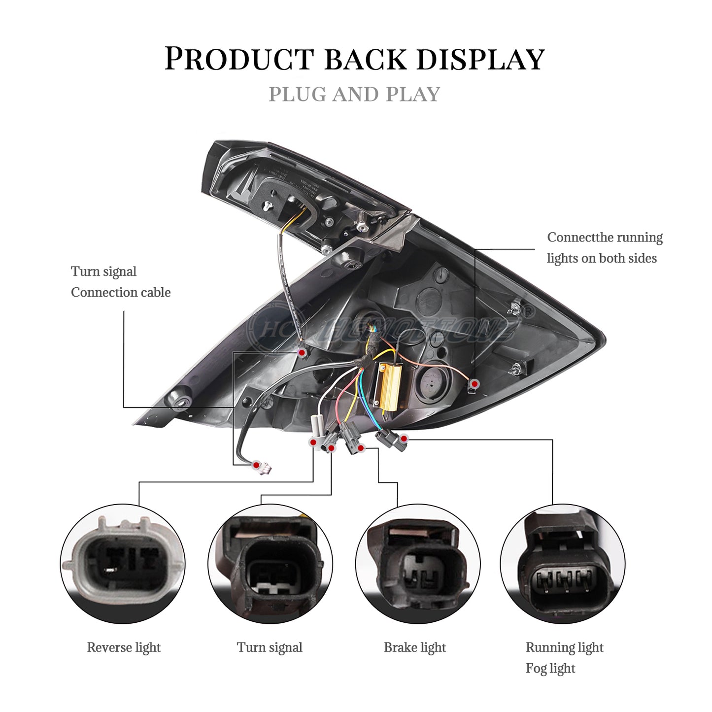 HCMOTIONZ LED RGB Tail Lights For Honda Civic Hatchback 2017-2020 Rear Lamp Activate Colorful welcome day running lights