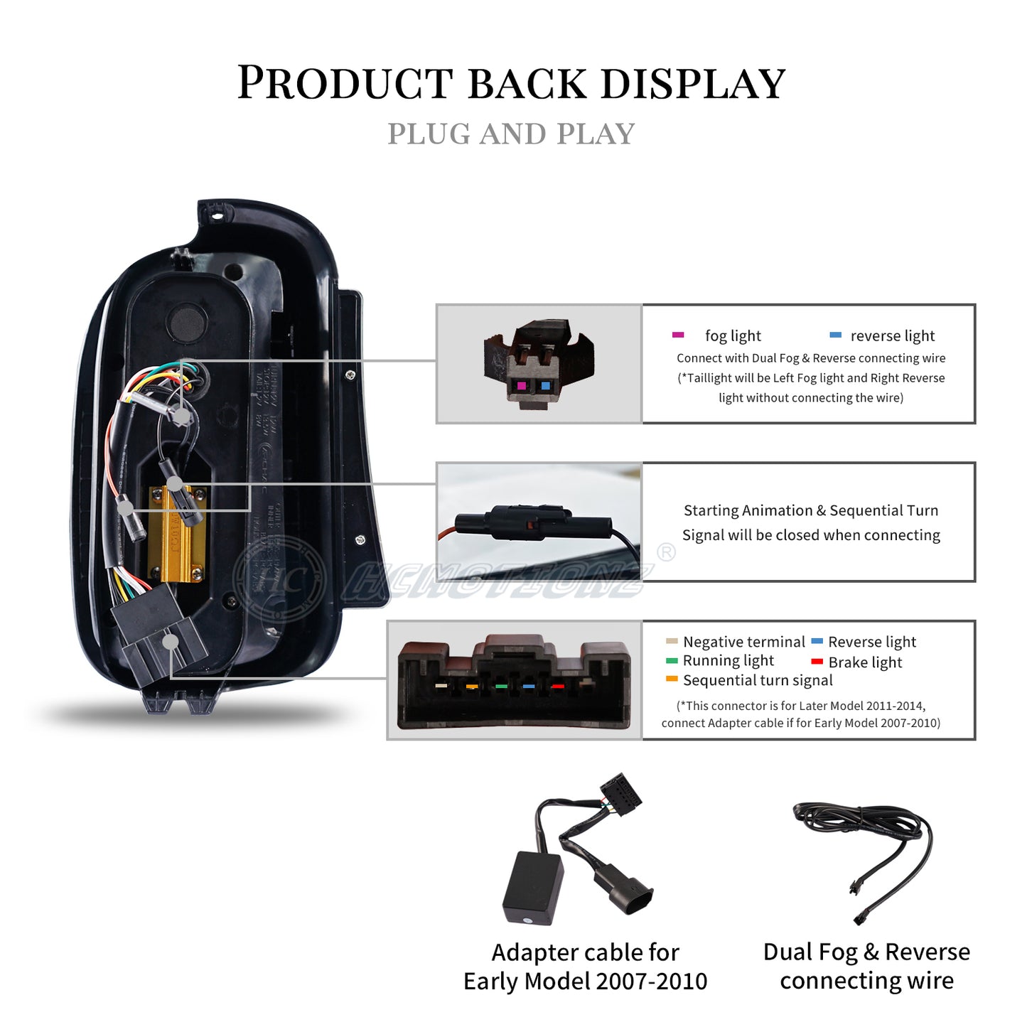 HCMOTION LED Tail Lights For BMW Mini R55 2007-2014 Sequential Turn Signal DRL Start up Animation Car Back Lamps