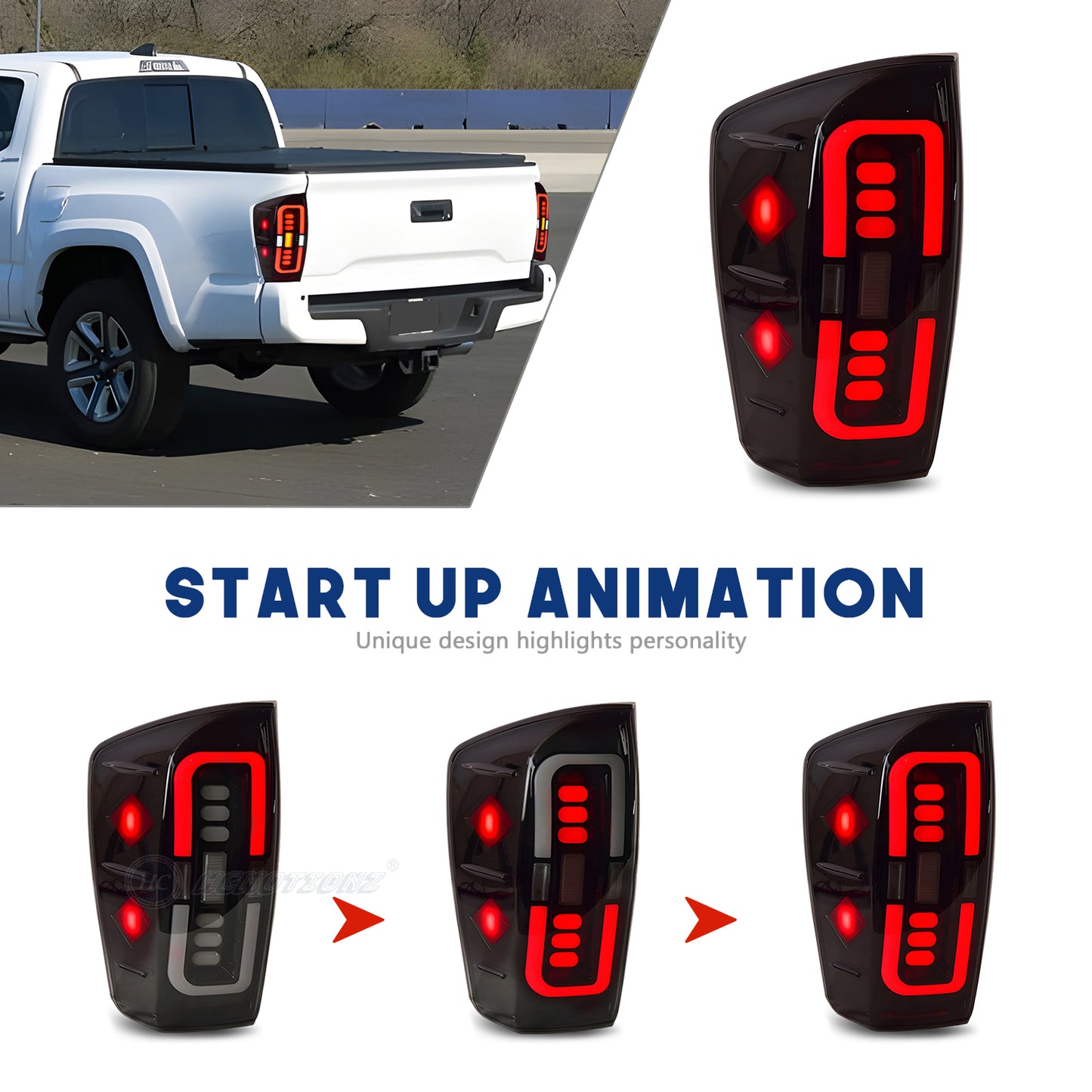 HCMOTION LED Tail Lights for Toyota Tacoma 2016-2022
