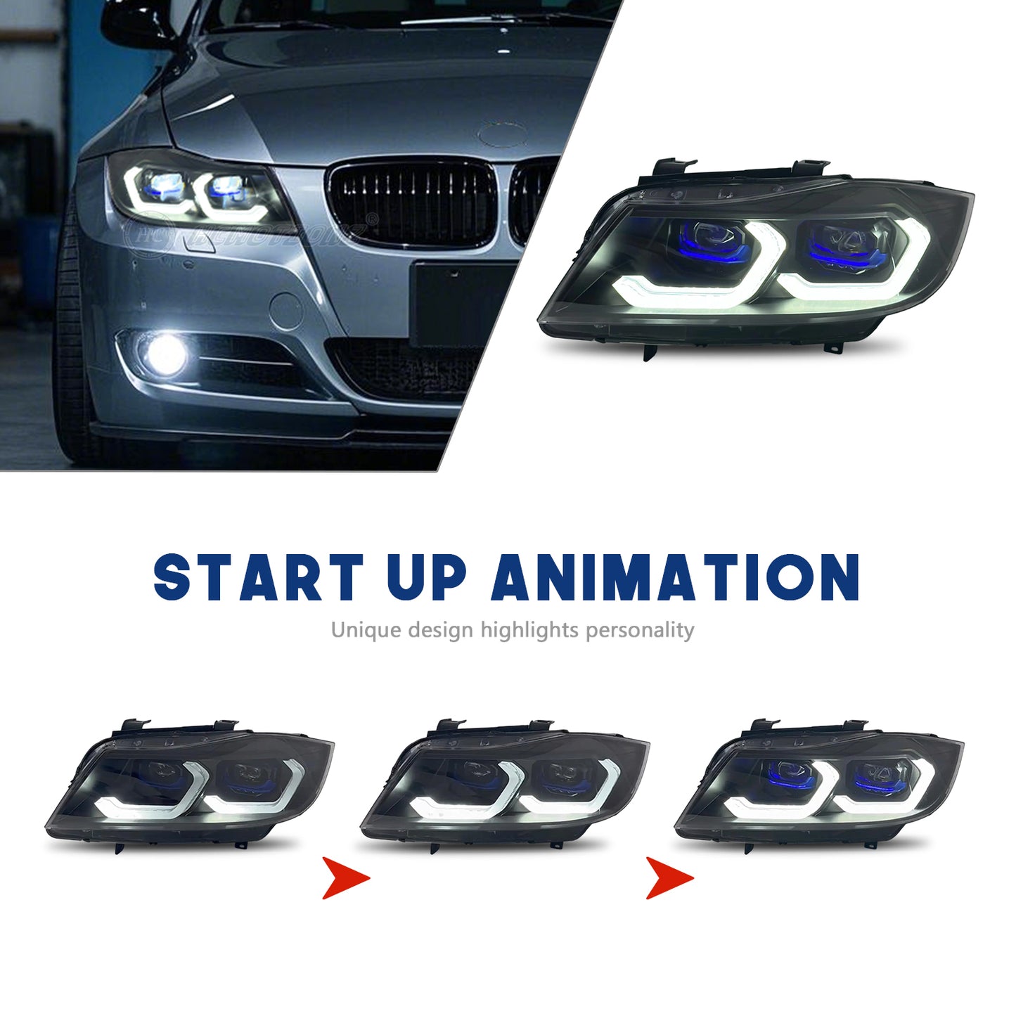HCMOTION LED Laser Headlights for Bmw 3 Series Salgon 2005-2012