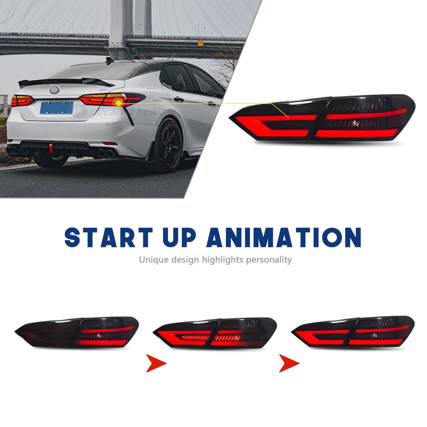 HCMOTION LED Taillights for Toyota Camry 2018-2024