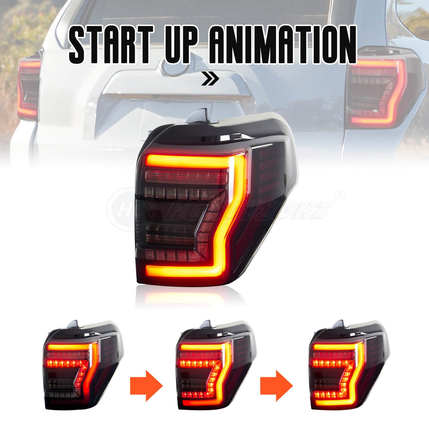 HCMOTION LED Advanced Design Tail Lights for Toyota 4Runner 2010-2023 SR5 TRD Off Road Lmited