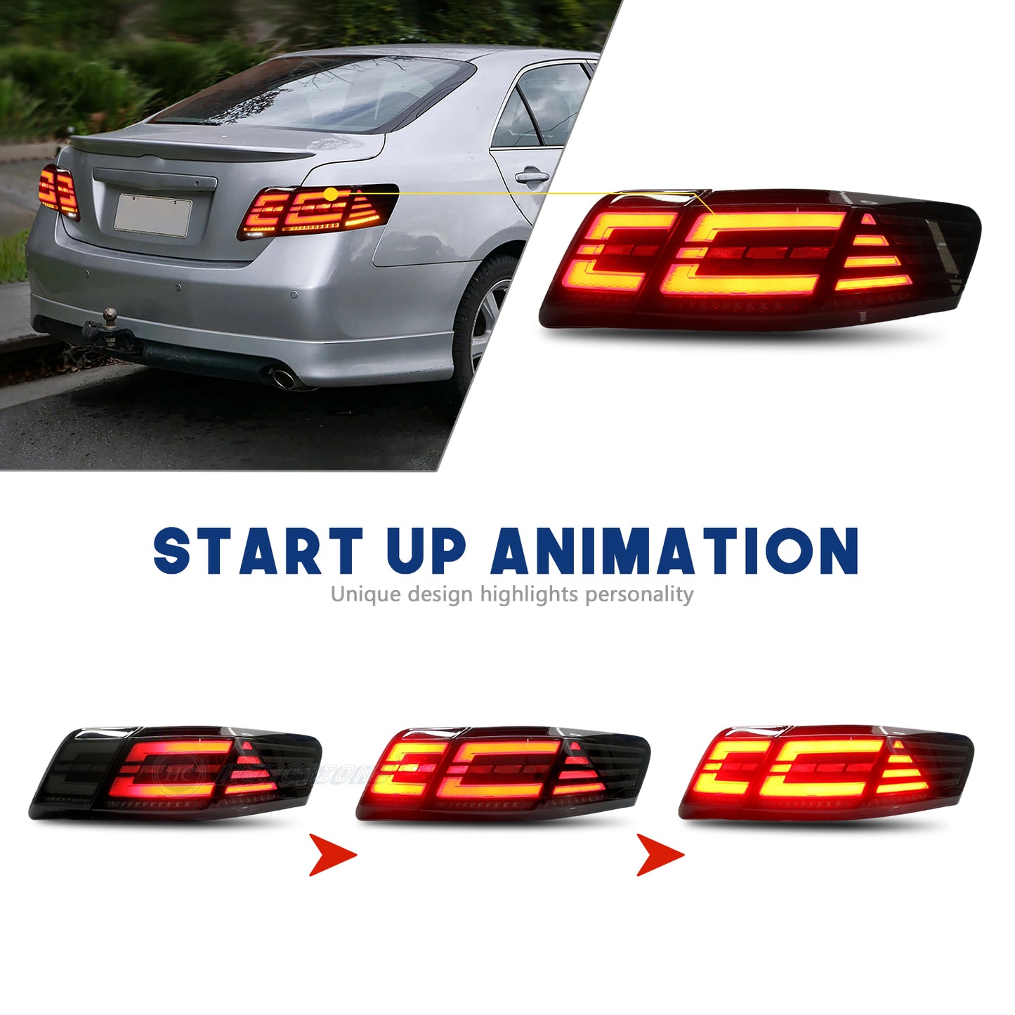 HCMOTION LED LED Tail Lights for Toyota Camry 2007-2011 USA Version Xv40 Aurion