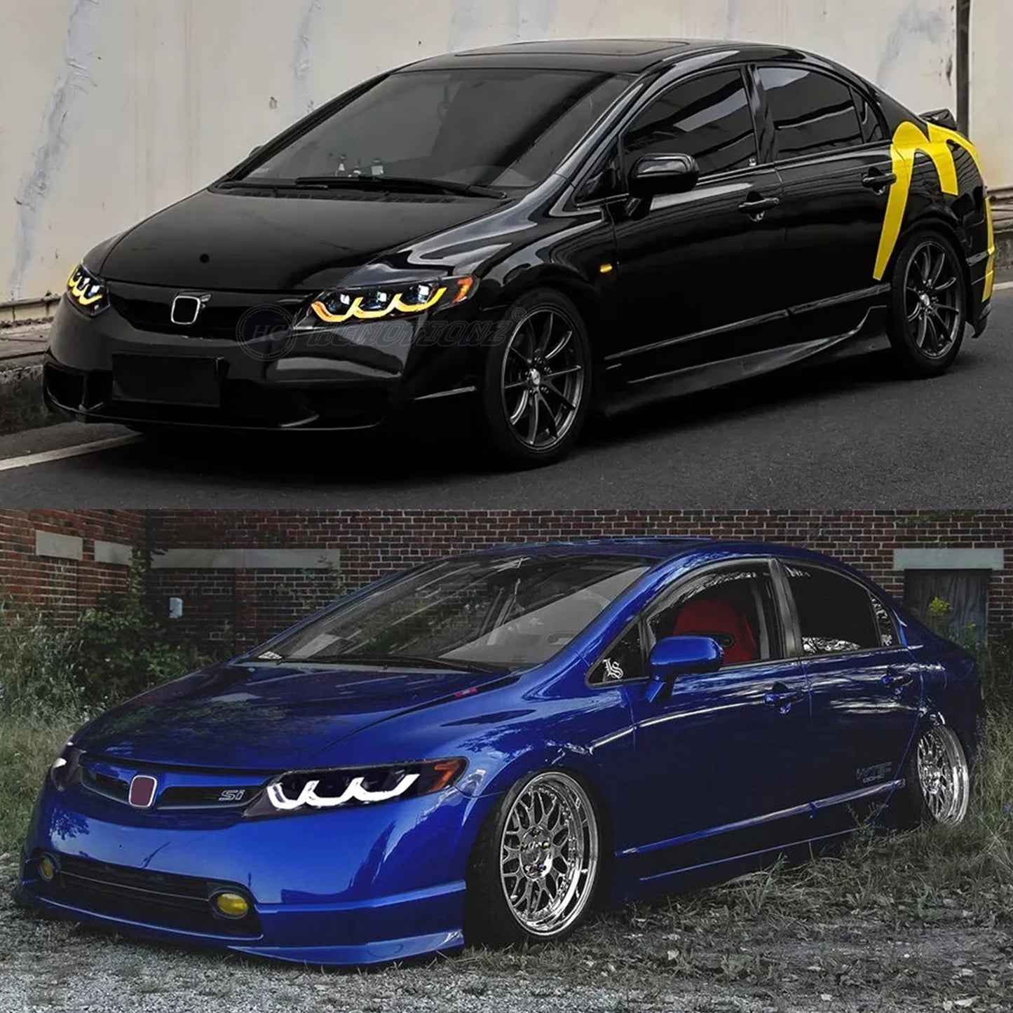 HCMOTION LED Head Lights for Honda Civic 2006-2011 8th Gen 4Doors Sedan