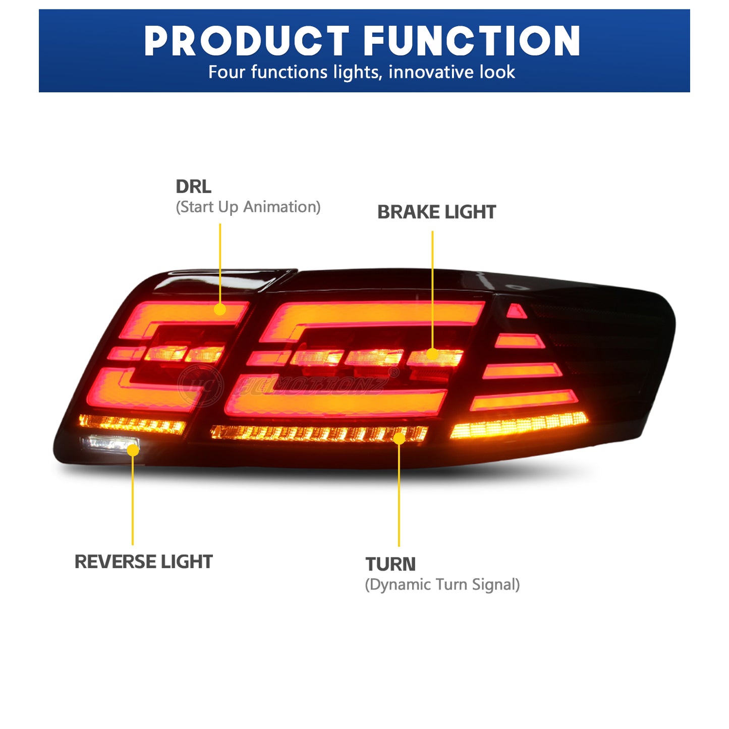 HCMOTION LED LED Tail Lights for Toyota Camry 2007-2011 USA Version Xv40 Aurion