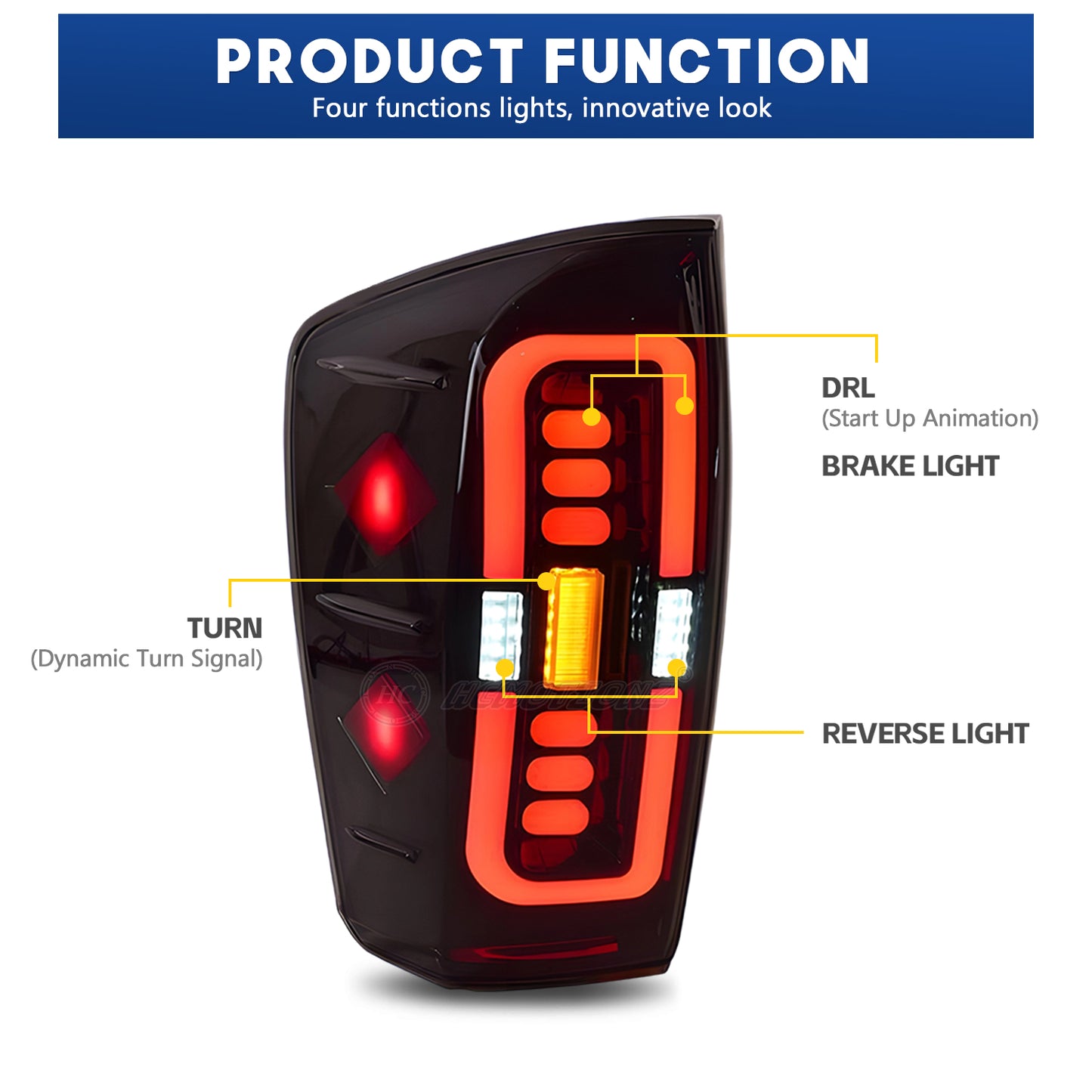 HCMOTION LED Tail Lights for Toyota Tacoma 2016-2022