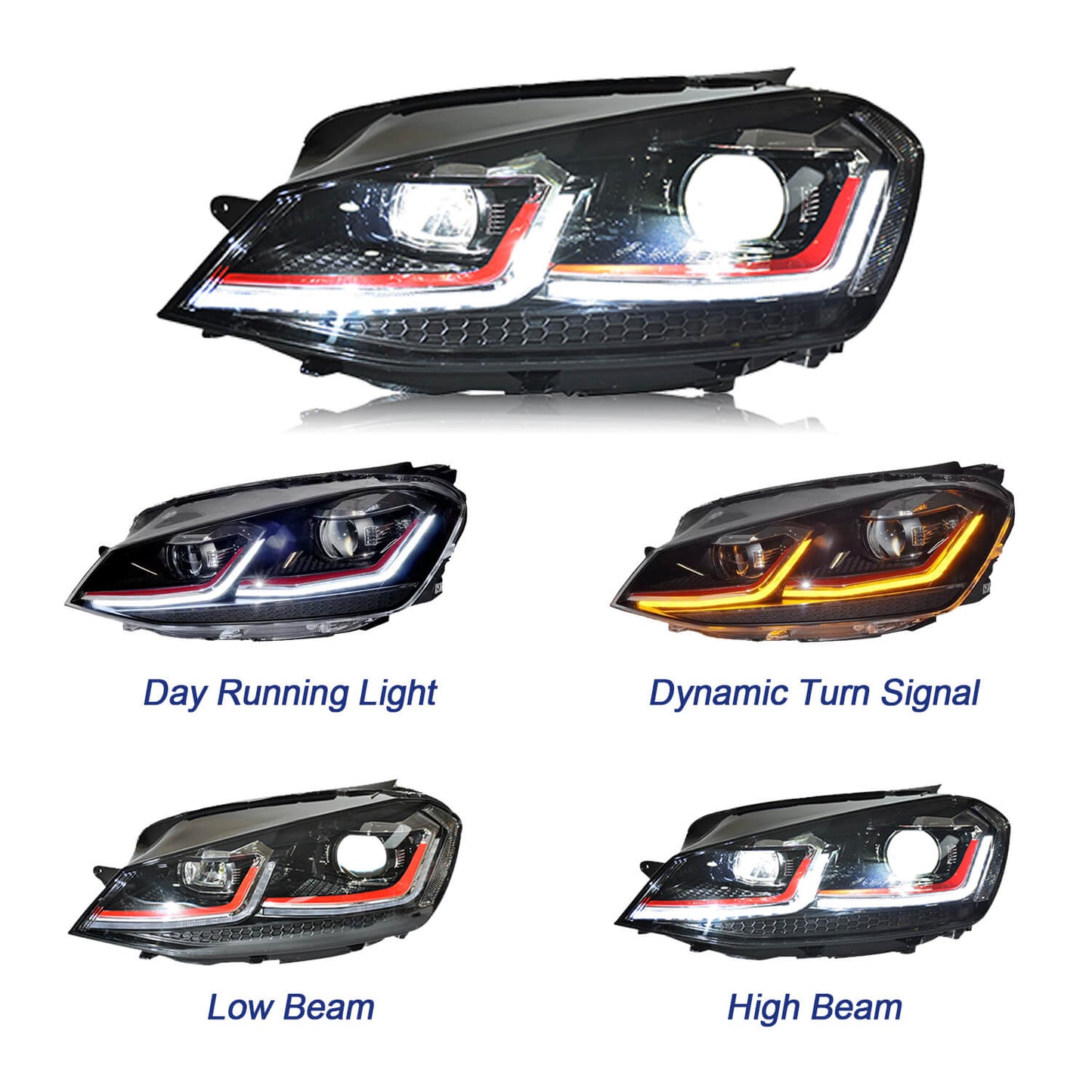 HCMOTION For 2013-2018 VW MK7 Golf 7 Projector Headlights
