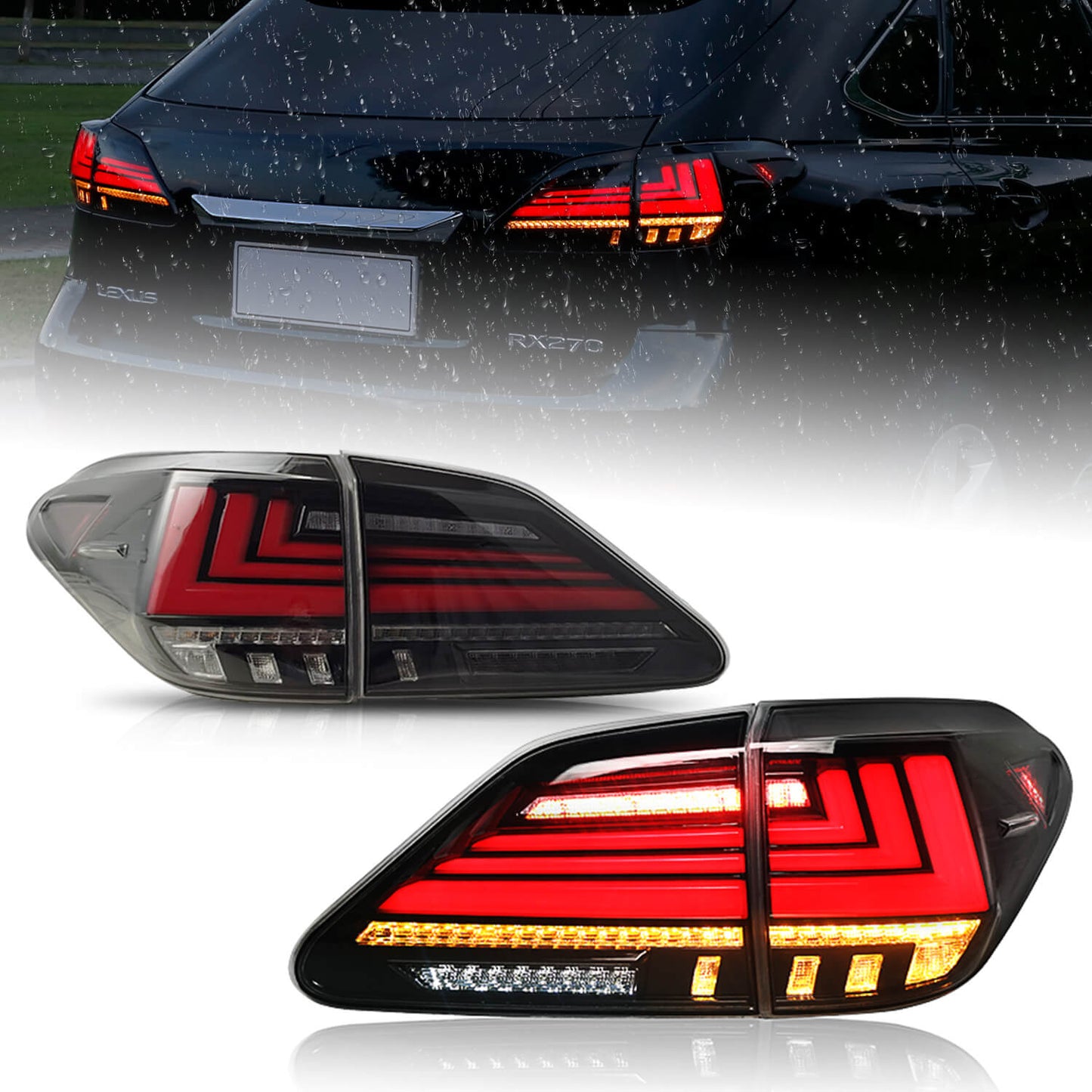HCMOTION LED Tail Lights for Lexus RX350 RX450 RX270 2009-2015