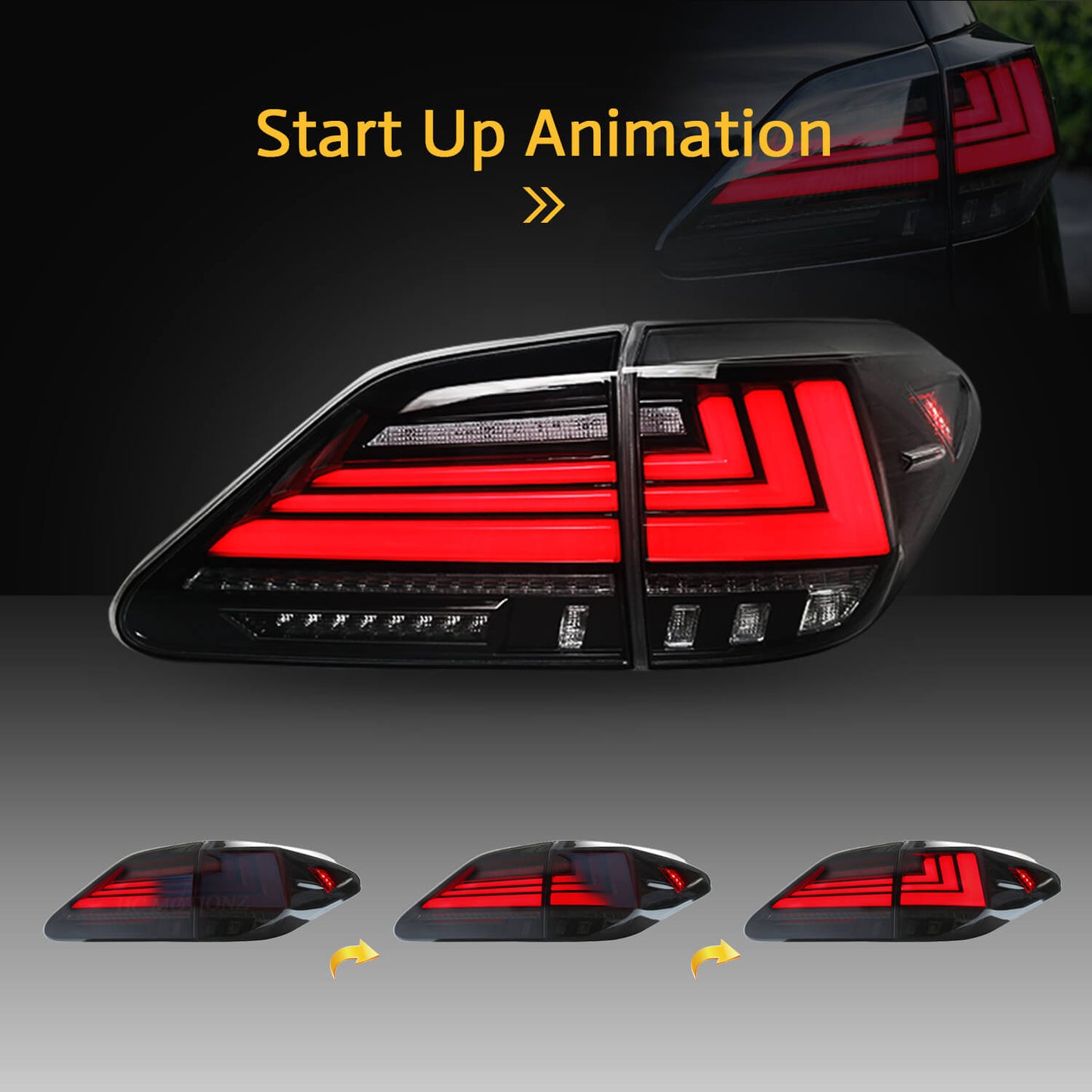 HCMOTION LED Tail Lights for Lexus RX350 RX450 RX270 2009-2015