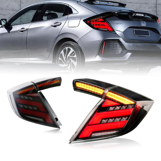 HCMOTION Taillights For Honda Civic Hatchback 2017-2020 hatchback Clear&Smoke