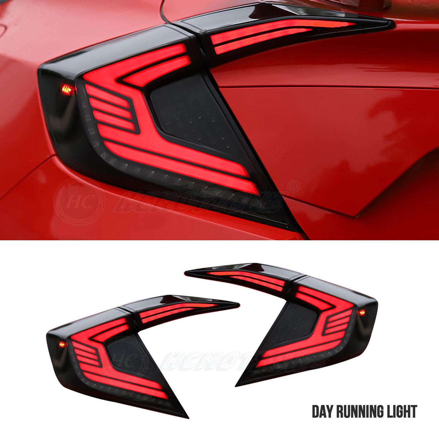 HCMOTION LED Rear Lamp for Honda Civic 2016-2021 Tail Lights