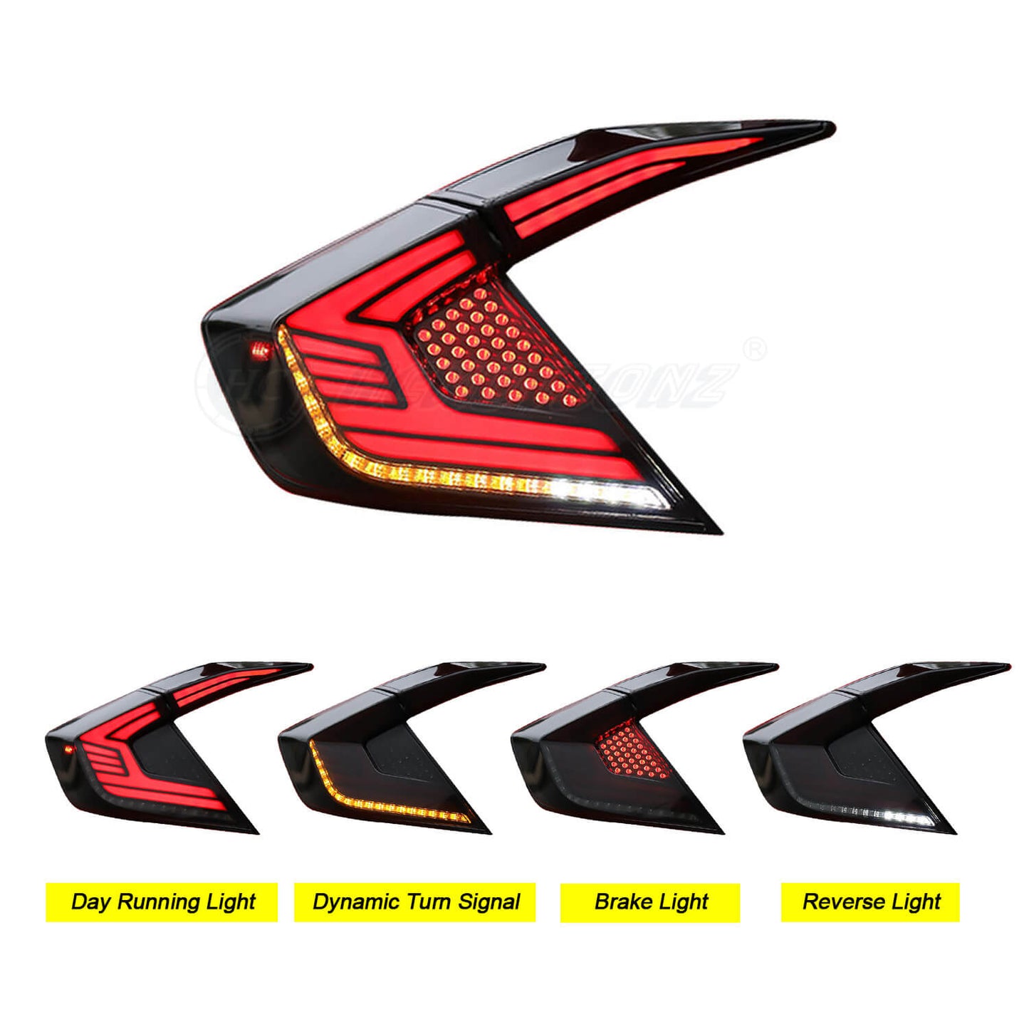 HCMOTION LED Rear Lamp for Honda Civic 2016-2021 Tail Lights