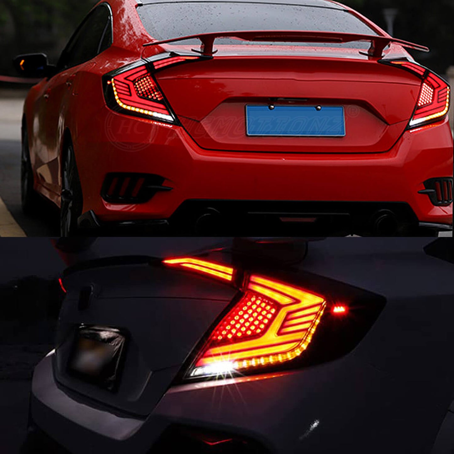 HCMOTION LED Rear Lamp for Honda Civic 2016-2021 Tail Lights