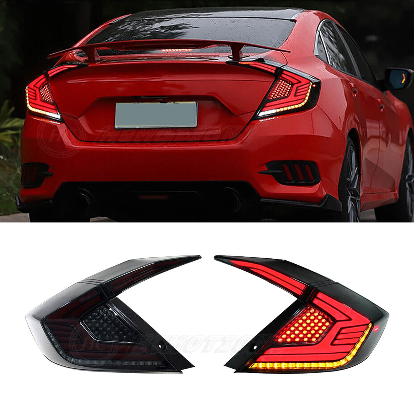 HCMOTION LED Rear Lamp for Honda Civic 2016-2021 Tail Lights