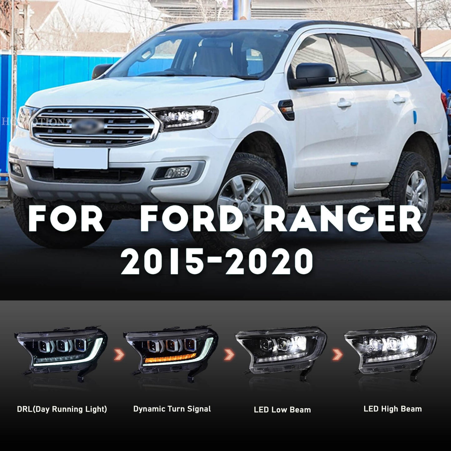 HCMOTION 2015-2020Headlights For Ford Ranger