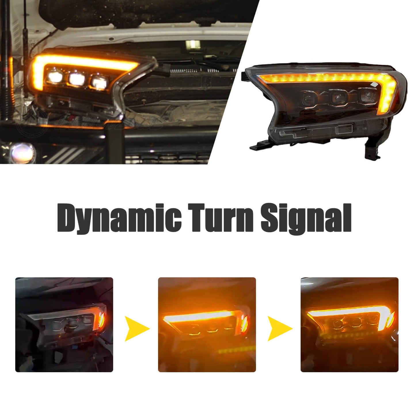 HCMOTION 2015-2020 Headlights For Ford Ranger