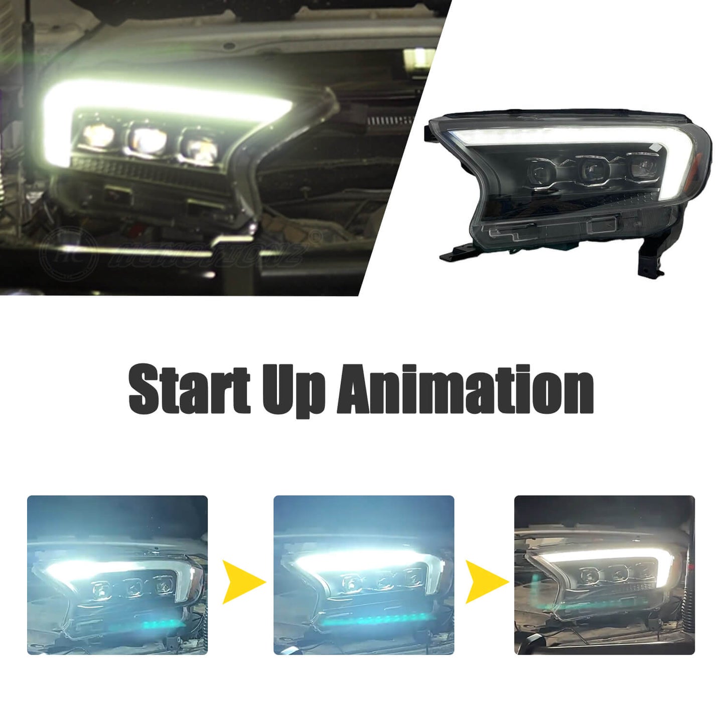 HCMOTION 2015-2020 Headlights For Ford Ranger
