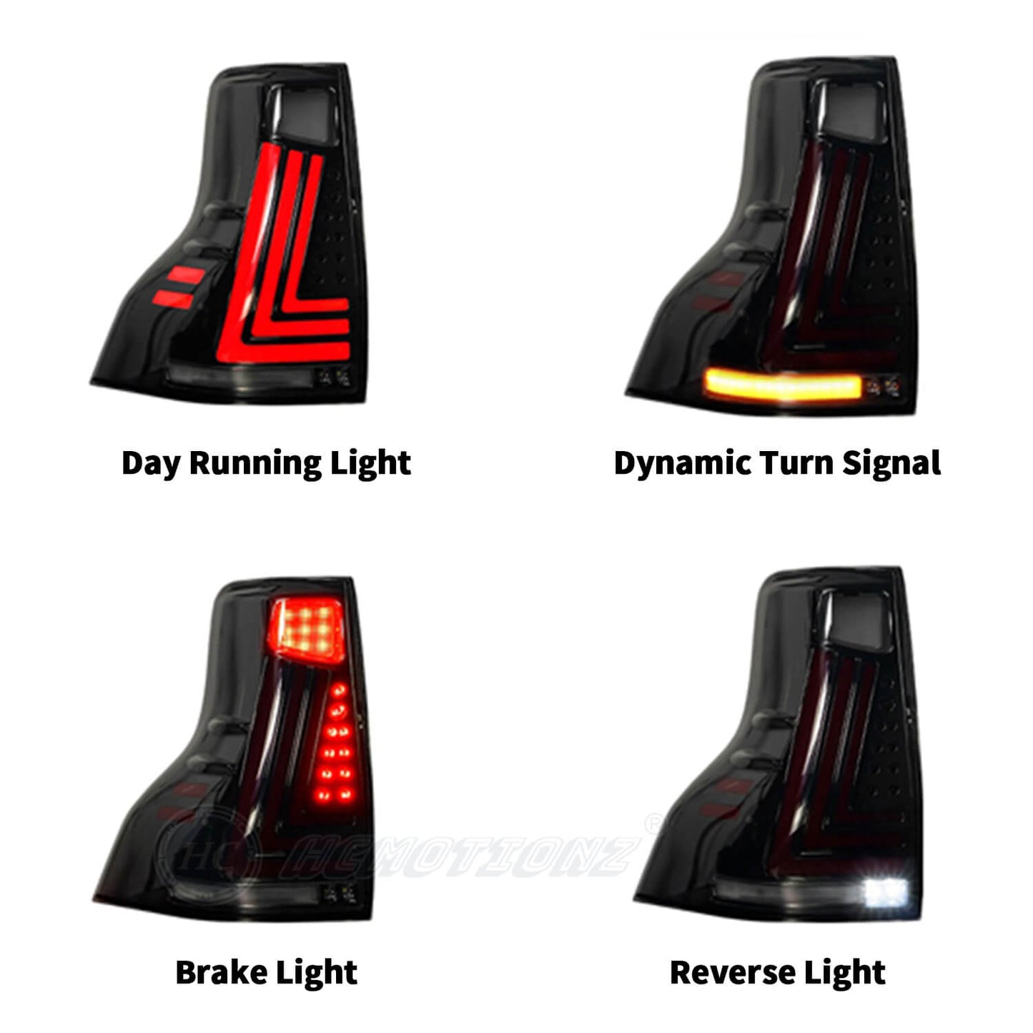 HCMOTION 2010-2021 LED Tail Lights For Toyota Land Cruiser Prado