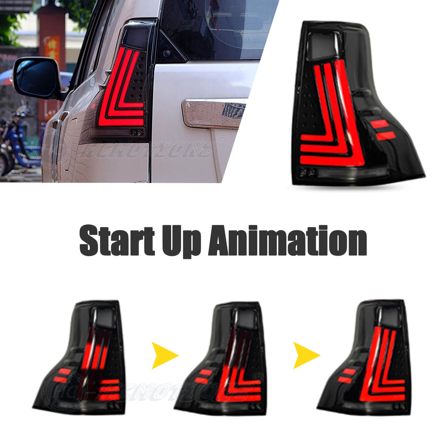 HCMOTION 2010-2021 LED Tail Lights For Toyota Land Cruiser Prado