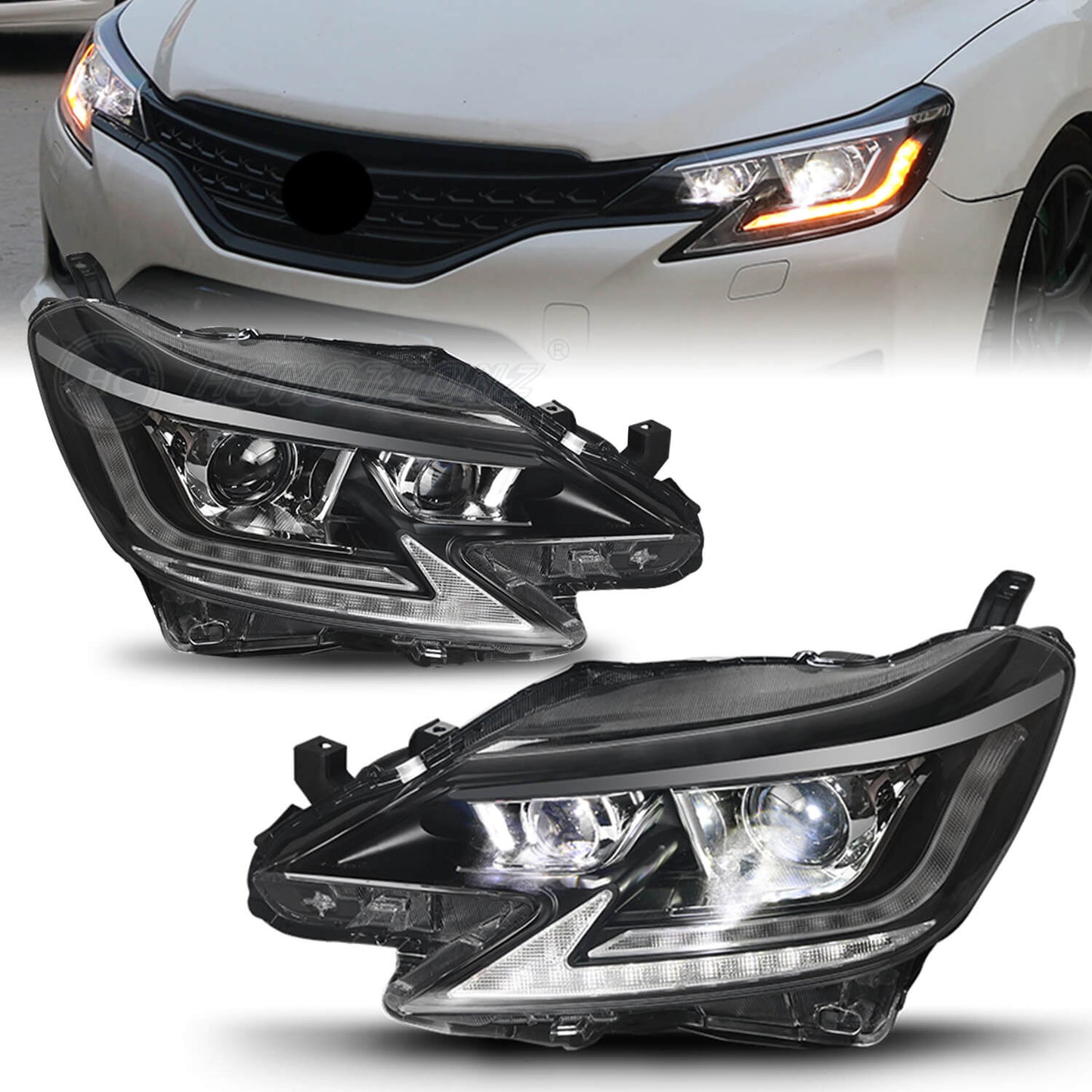 HCMOTION LED Headlights 14-19 For Toyota Mark X /Reiz