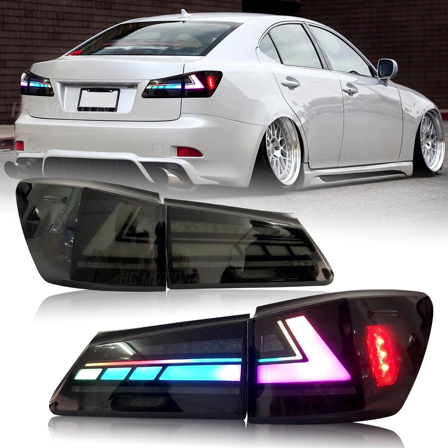 HCMOTION LED RGB Tail Light For Lexus IS250 IS350 ISF 2006-2013