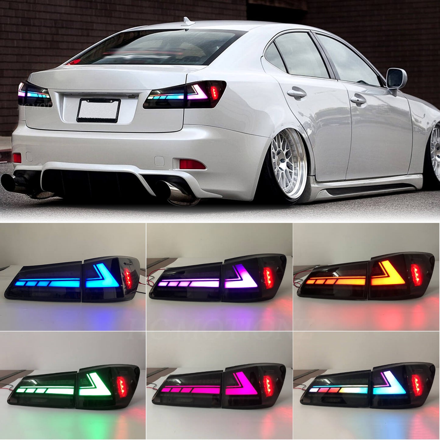 HCMOTION LED RGB Tail Light For Lexus IS250 IS350 ISF 2006-2013