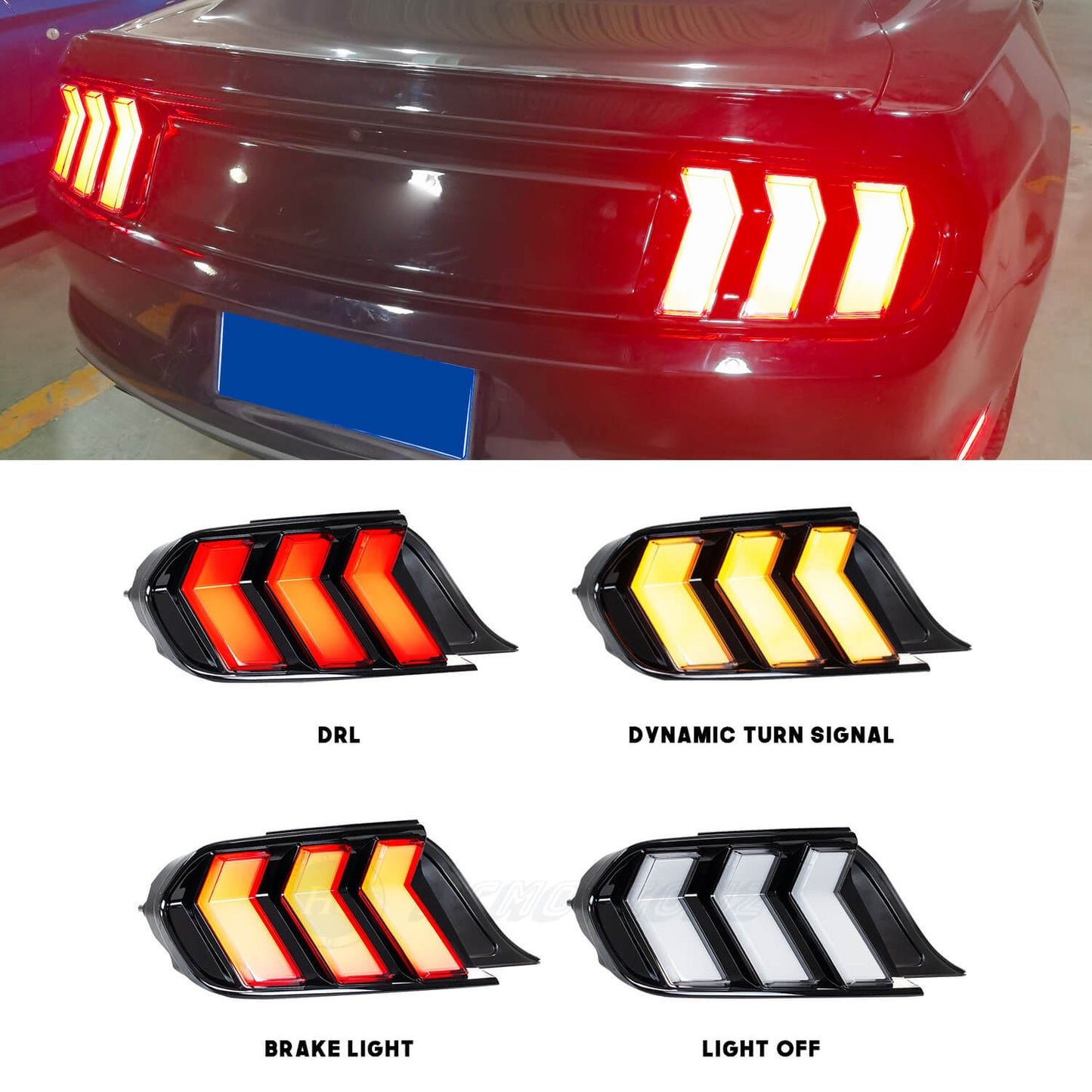 HCMOTIONZ LED Taillights for Ford Mustang 2015-2022 Rear Lamp