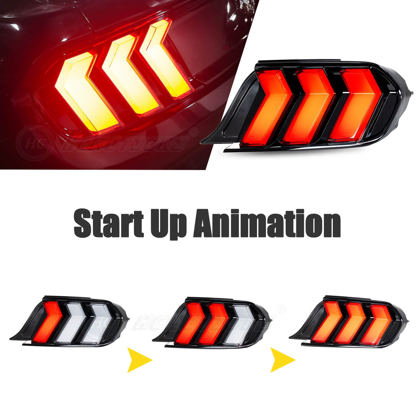 HCMOTIONZ LED Taillights for Ford Mustang 2015-2022 Rear Lamp
