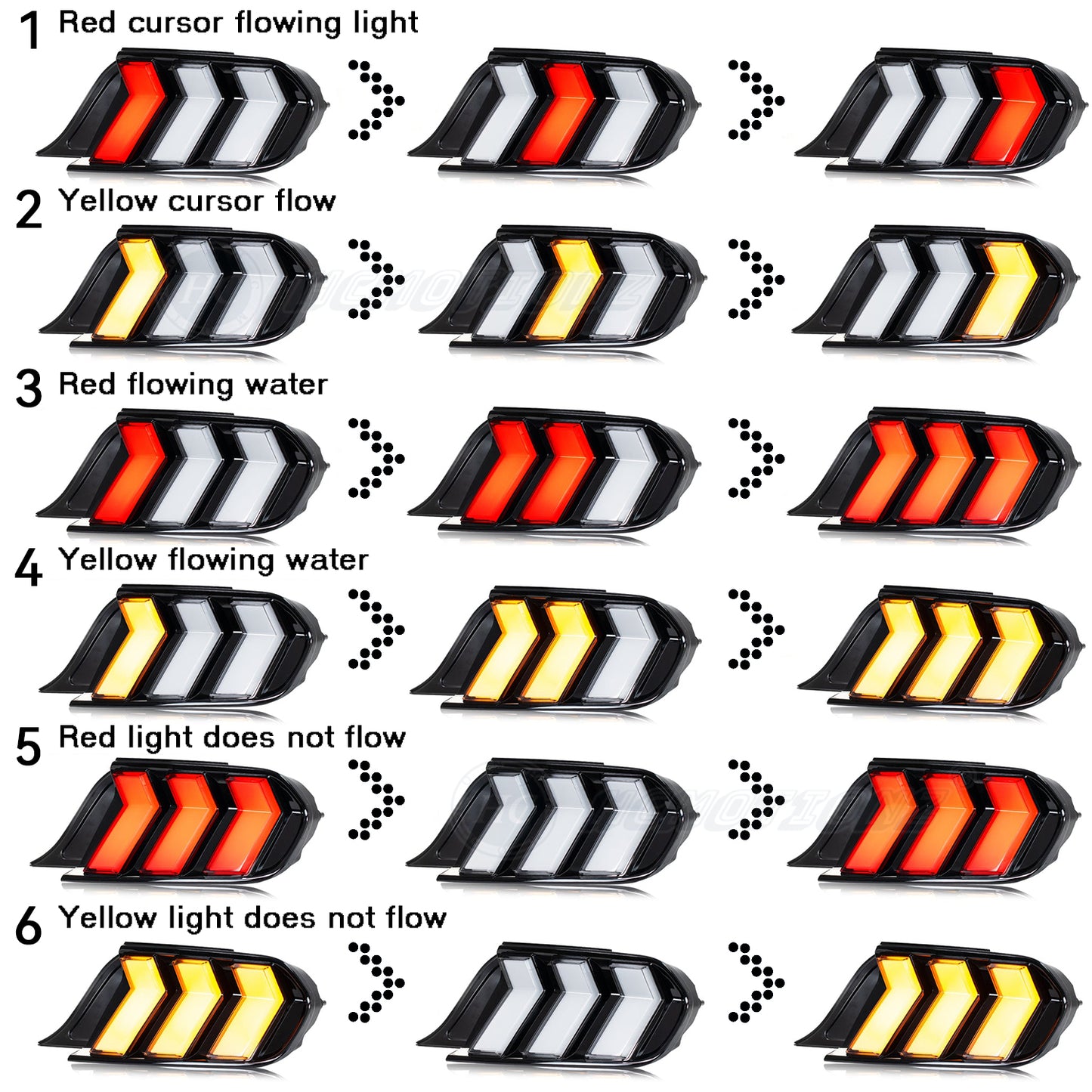HCMOTIONZ LED Taillights for Ford Mustang 2015-2022 Rear Lamp