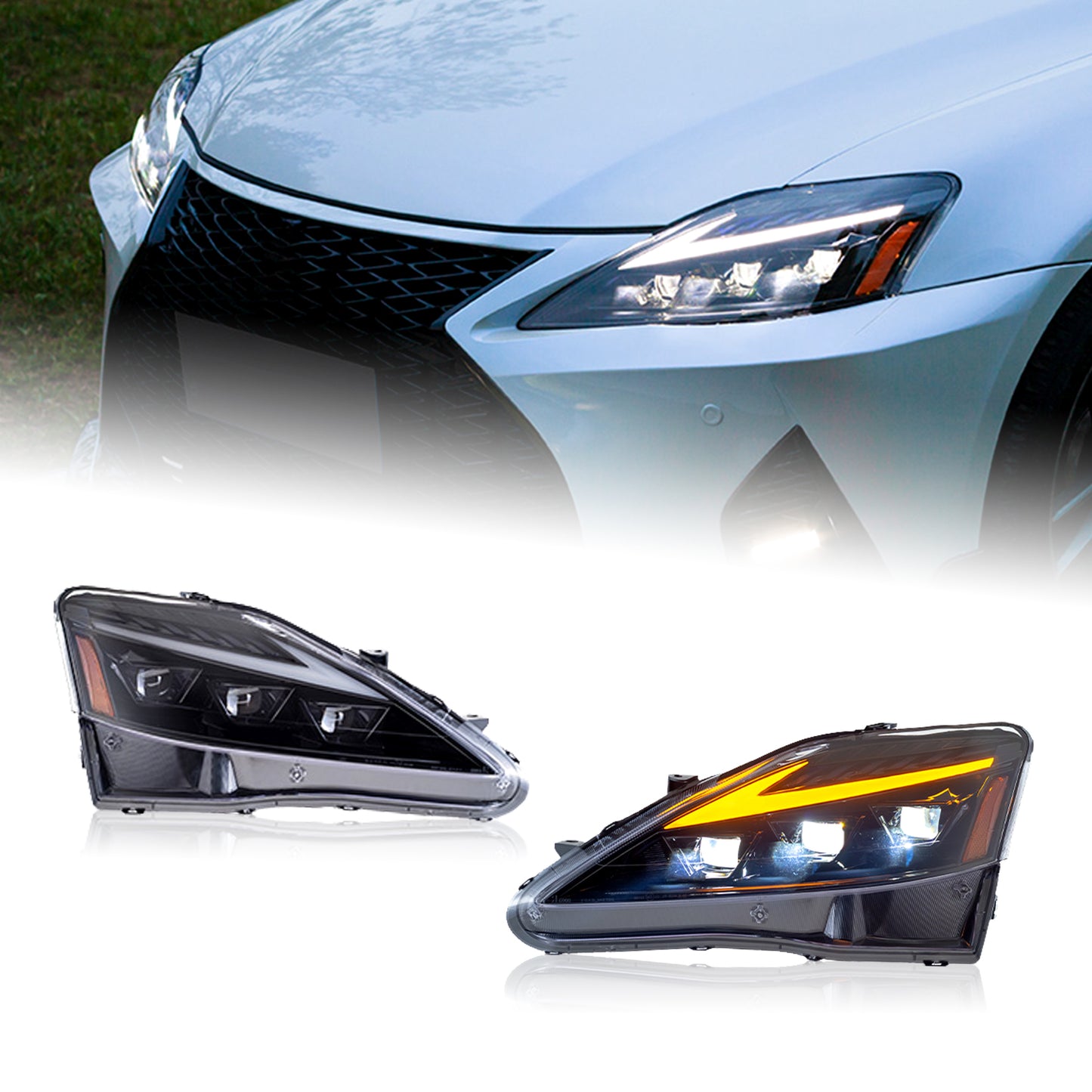 HCMOTION LED Head Light For Lexus IS250 IS350 C ISF 2006-2013