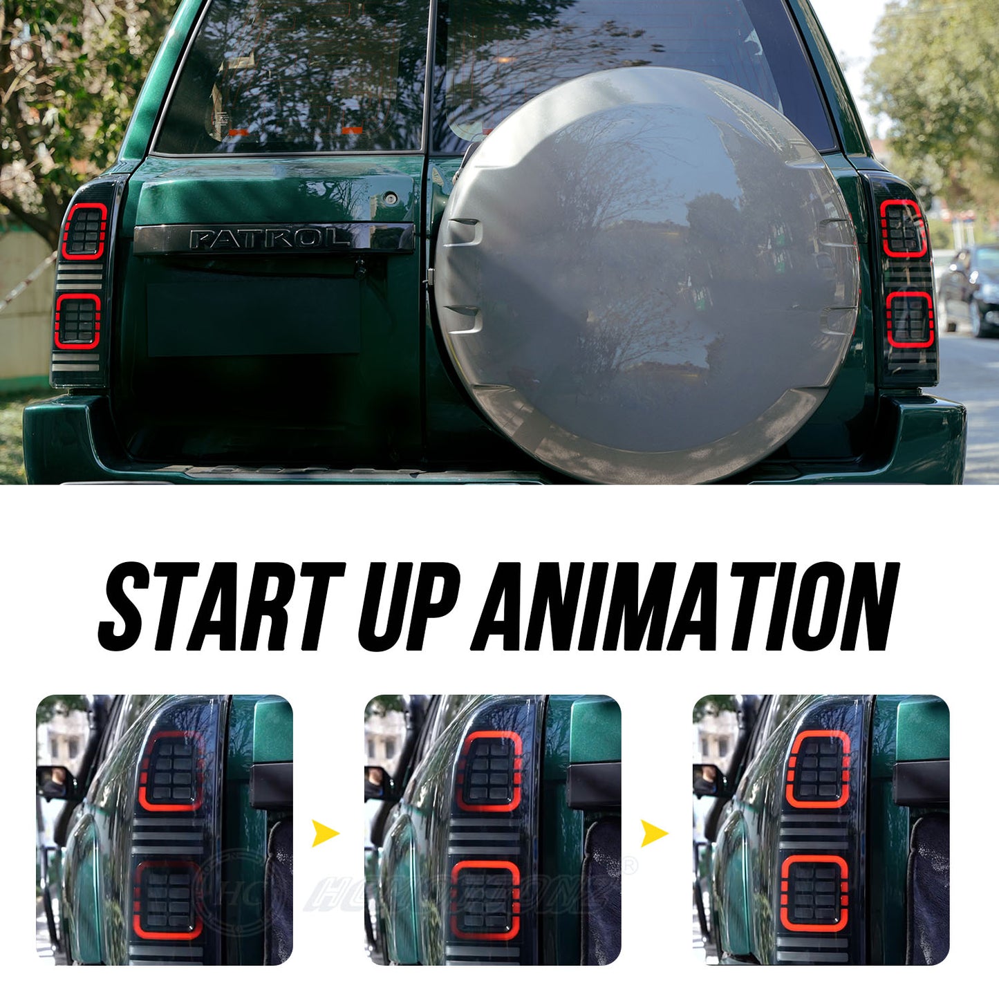 HCMOTIONZ Led Tail Lights For Nissan Patrol 5th Gen 2005-2022 Start UP Animation