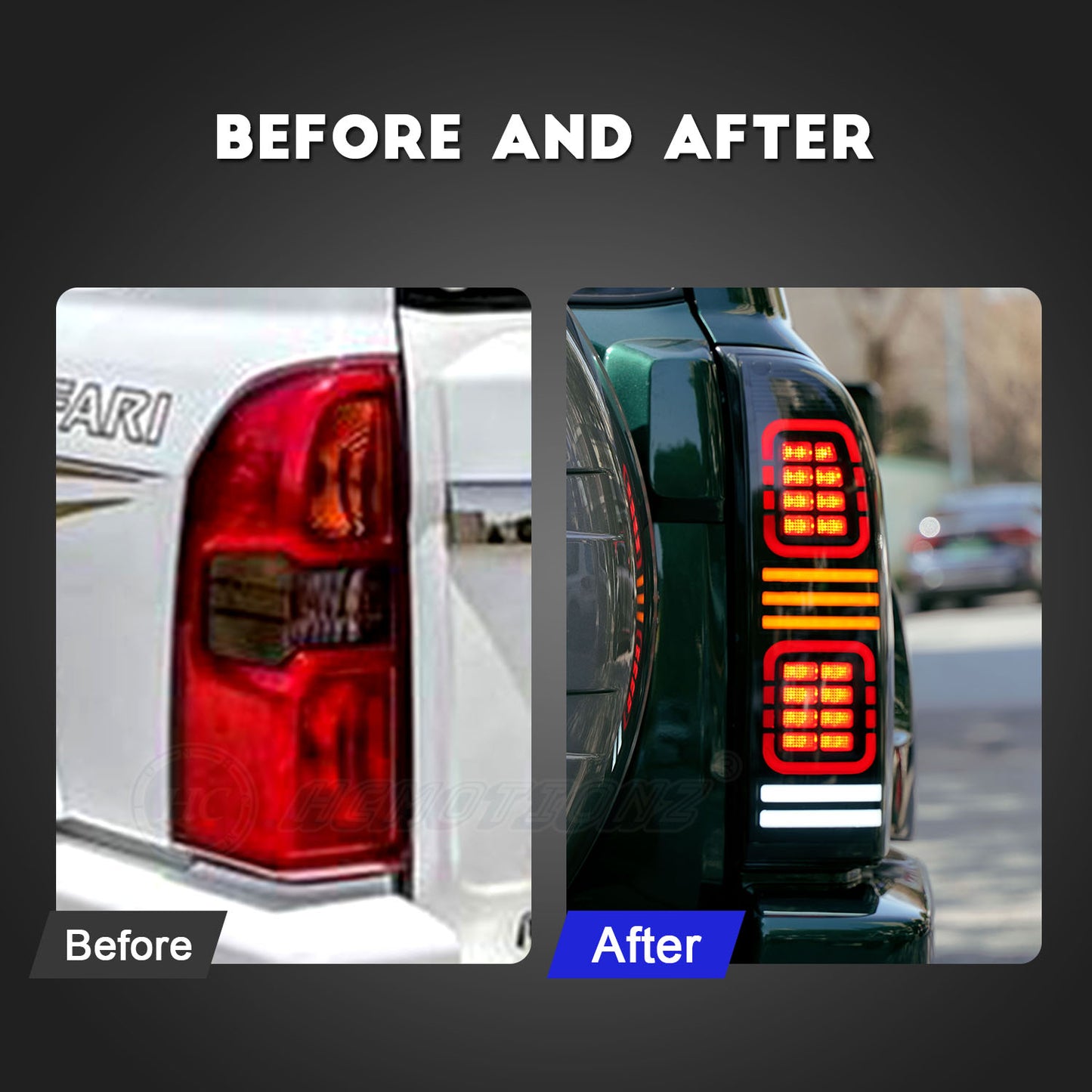 HCMOTIONZ Led Tail Lights For Nissan Patrol 5th Gen 2005-2022 Start UP Animation
