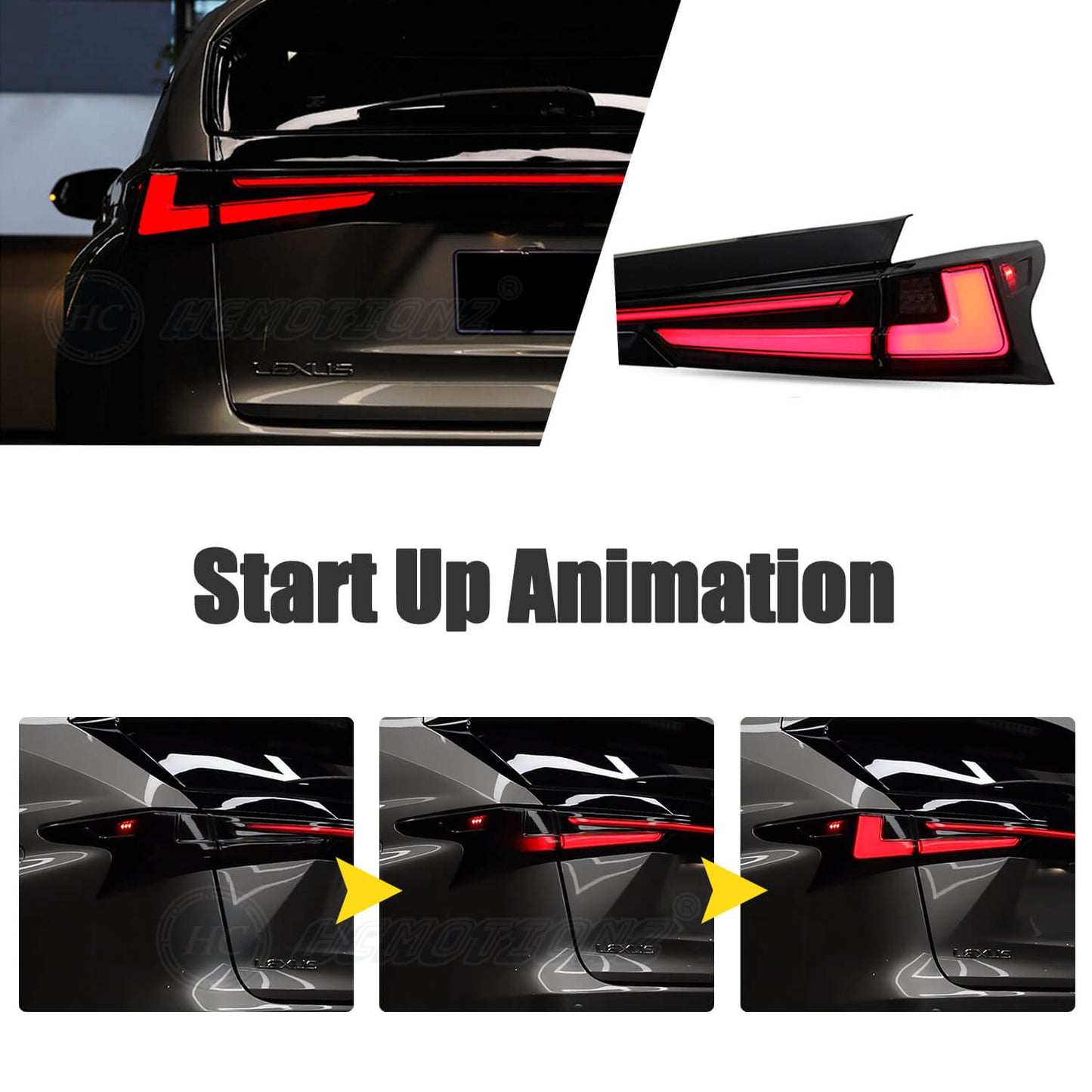 HCMOTIONZ for Lexus NX200 NX300 LED Tail Lights And intermediate lamp 2014-2022