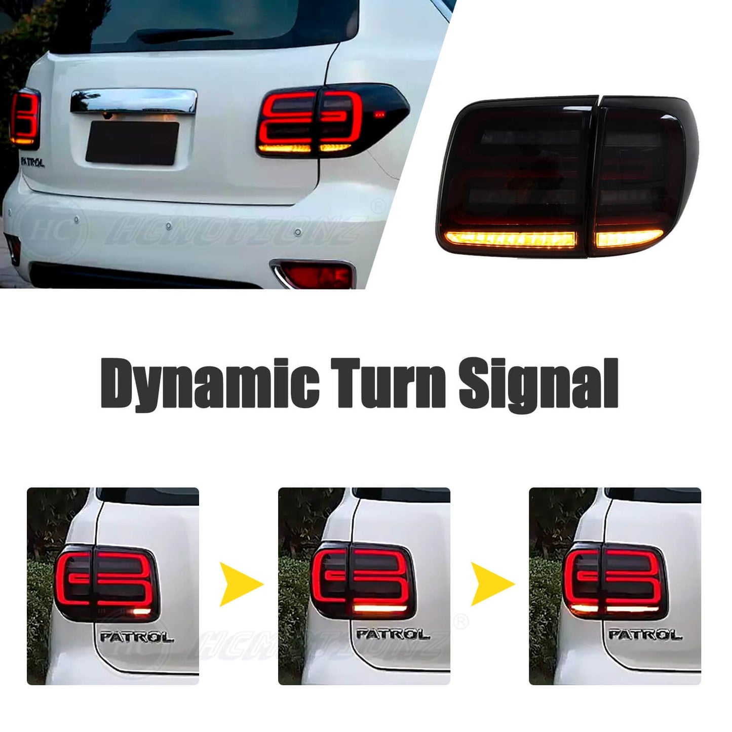 HCMOTION Led Tail Lights For Nissan Patrol 2012-2019
