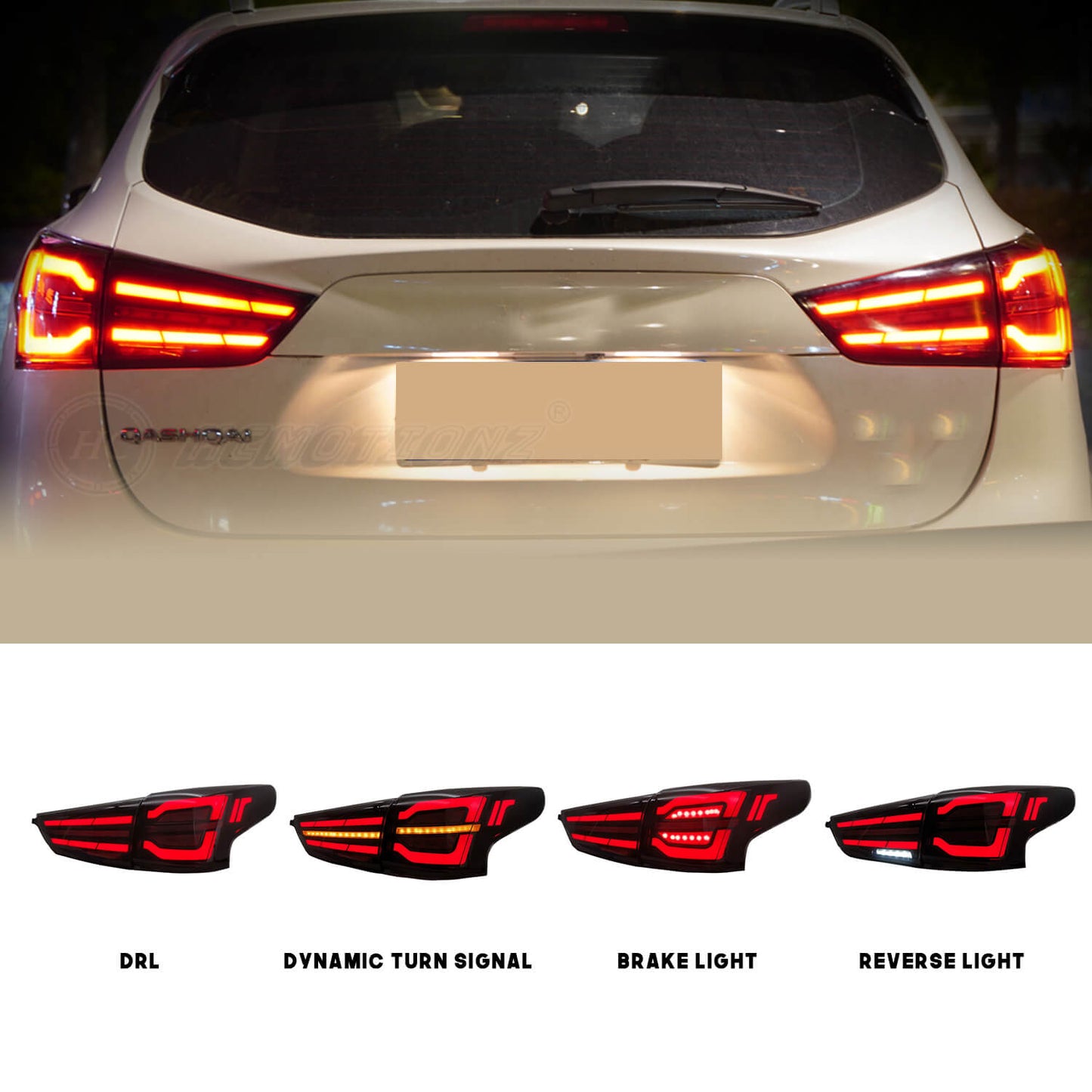 HCMOTION LED Tail Light For Nissan Qashqai 2016-2021