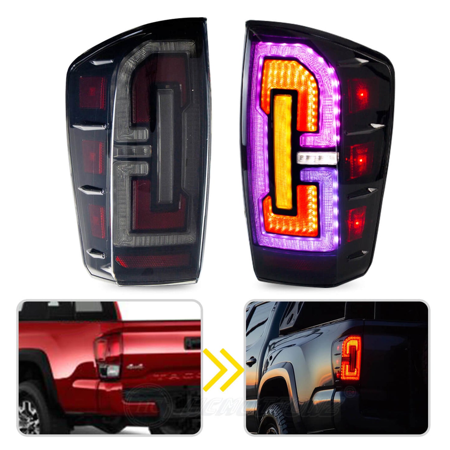HCMOTION RGB LED Taillight For Toyota Tacoma 2016-2022